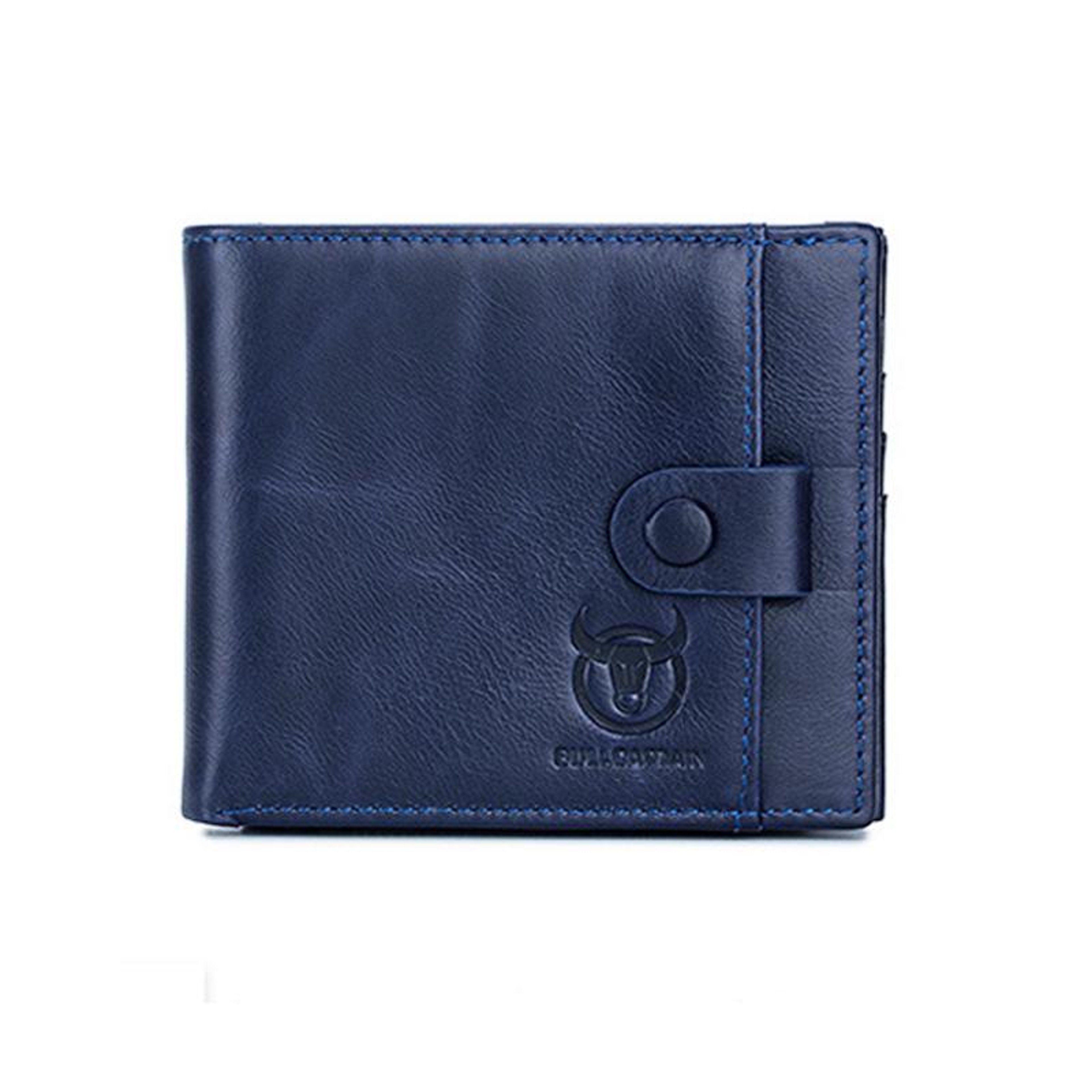 Cowhide Leather Wallet with NFC Blocking and Multiple Card Slots Blue – view 9