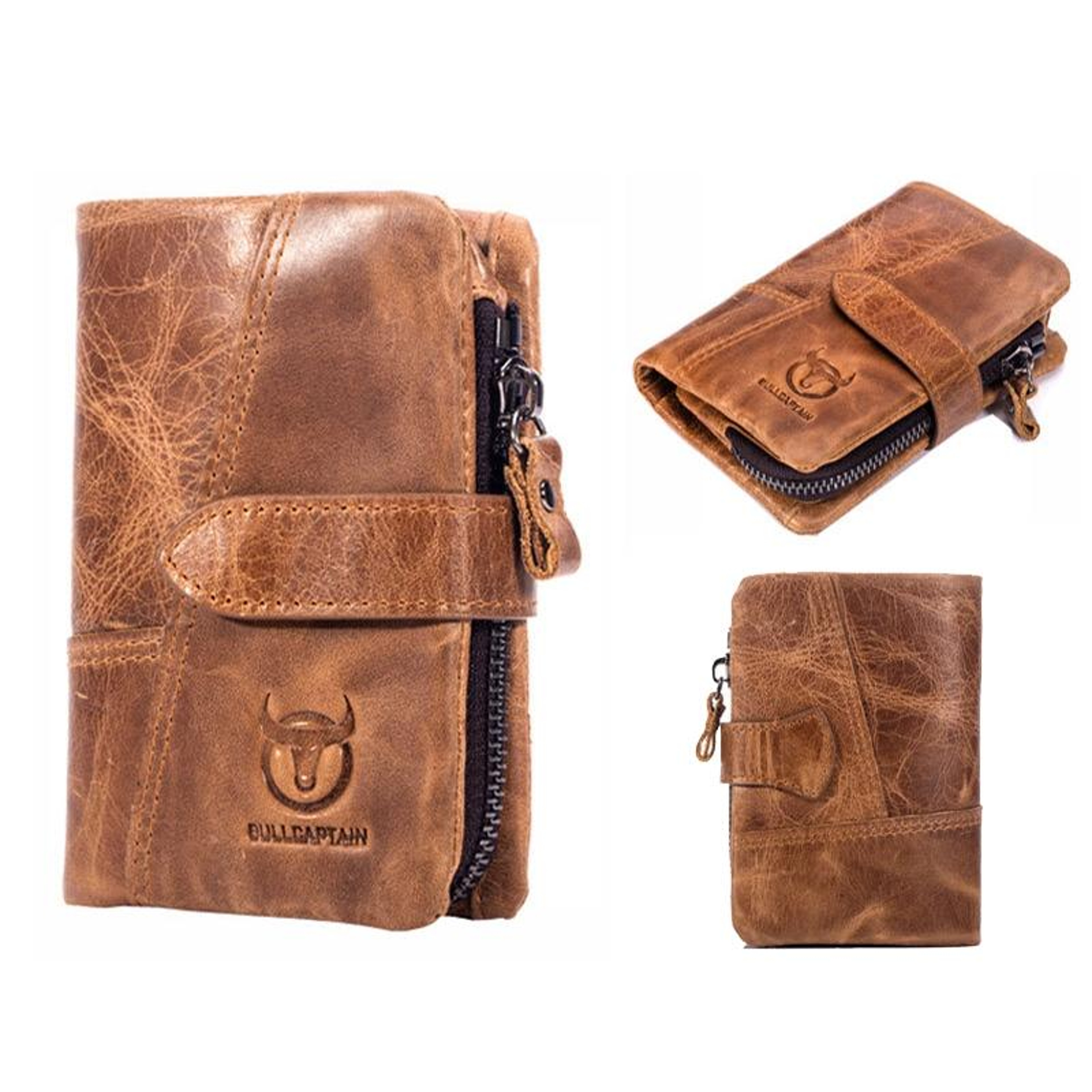 RFID Blocking Cowhide Leather Mens Wallet with Multiple Card Slots Coffee – view 3