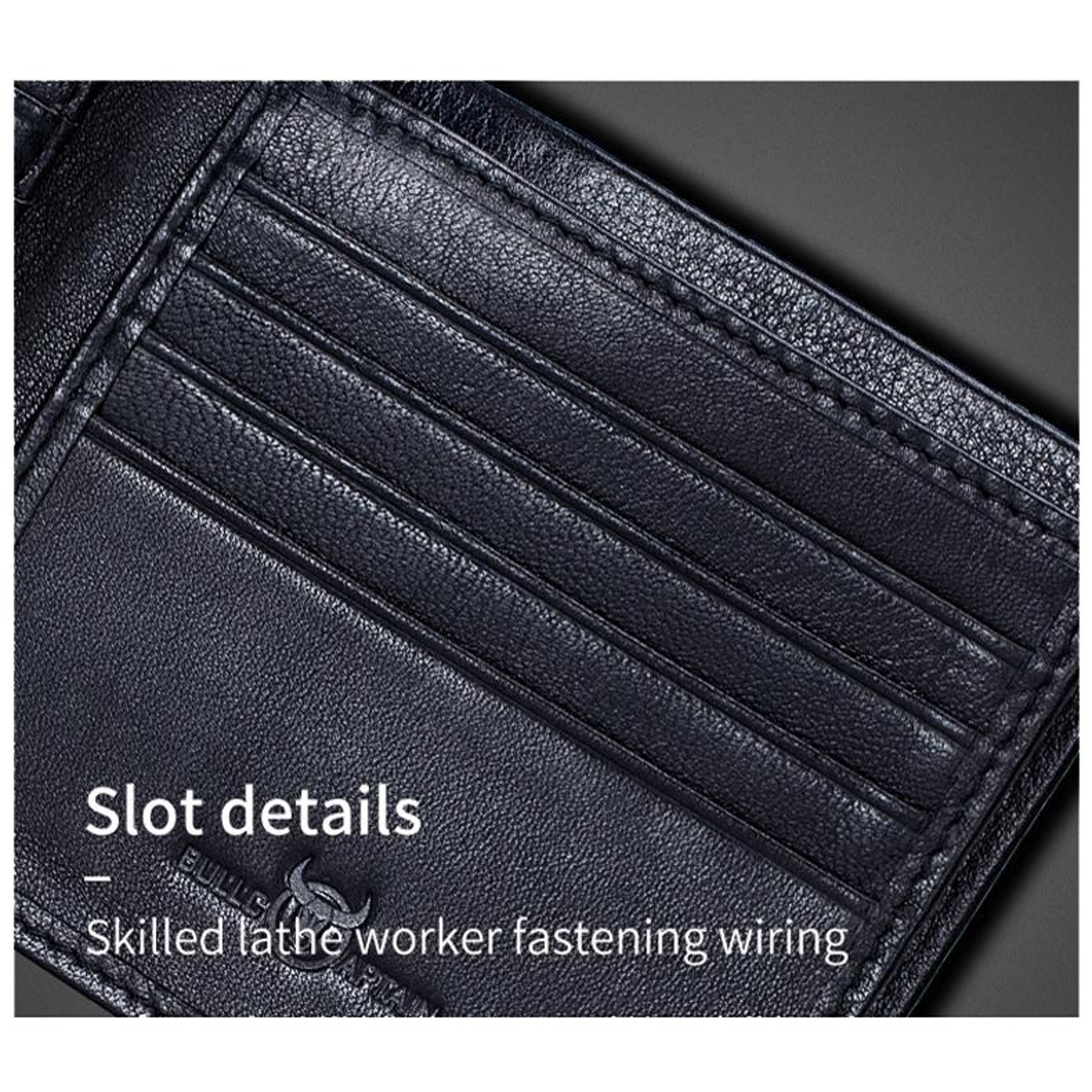 Large Capacity RFID Anti Theft Cowhide Leather Wallet with Multiple Card Slots Blue – view 7