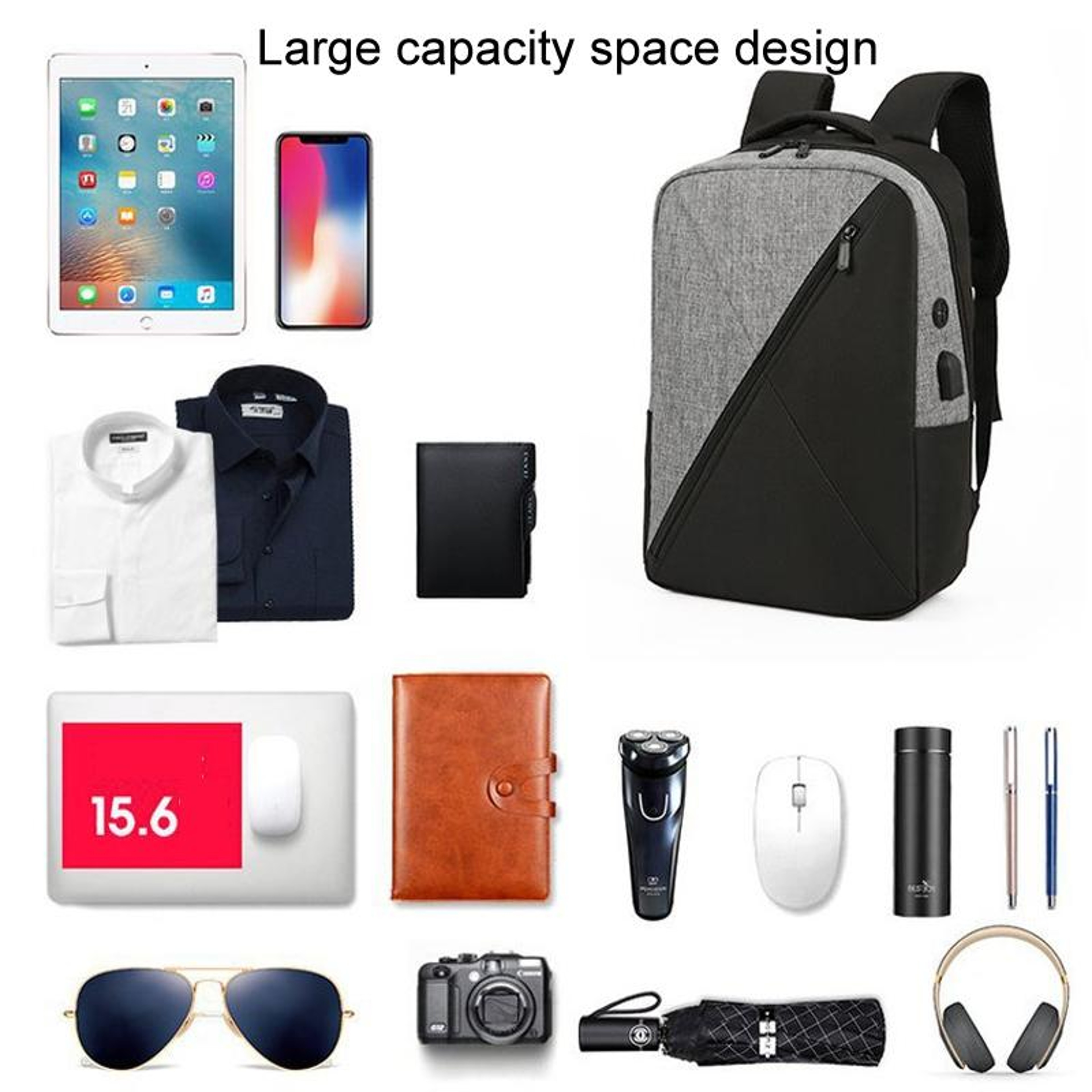 Computer Shoulder Bag Oxford Cloth Schoolbag Multifunctional USB Business Bag – view 3