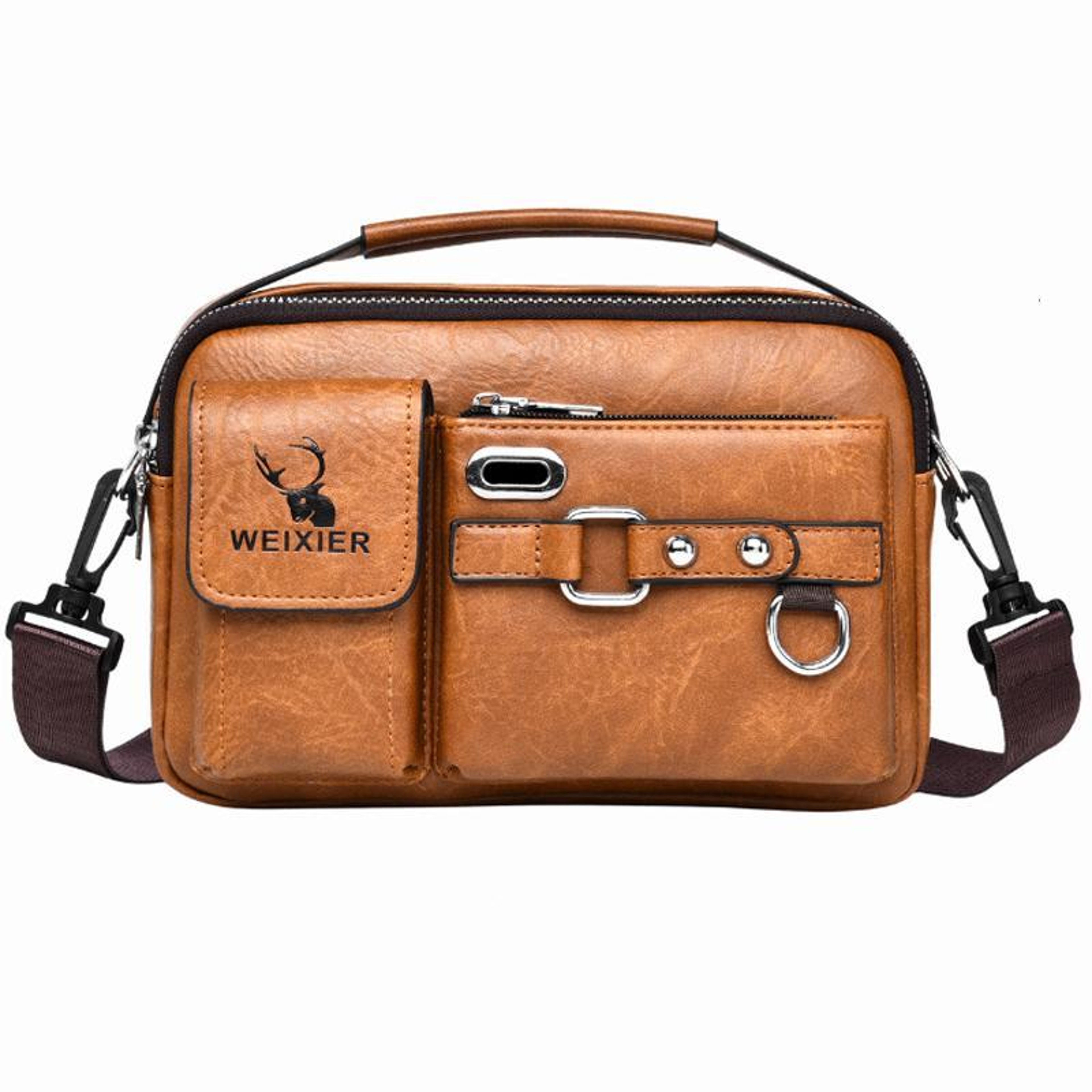 Mens Crossbody Shoulder Bag with Adjustable Strap and Multiple Compartments – view 11