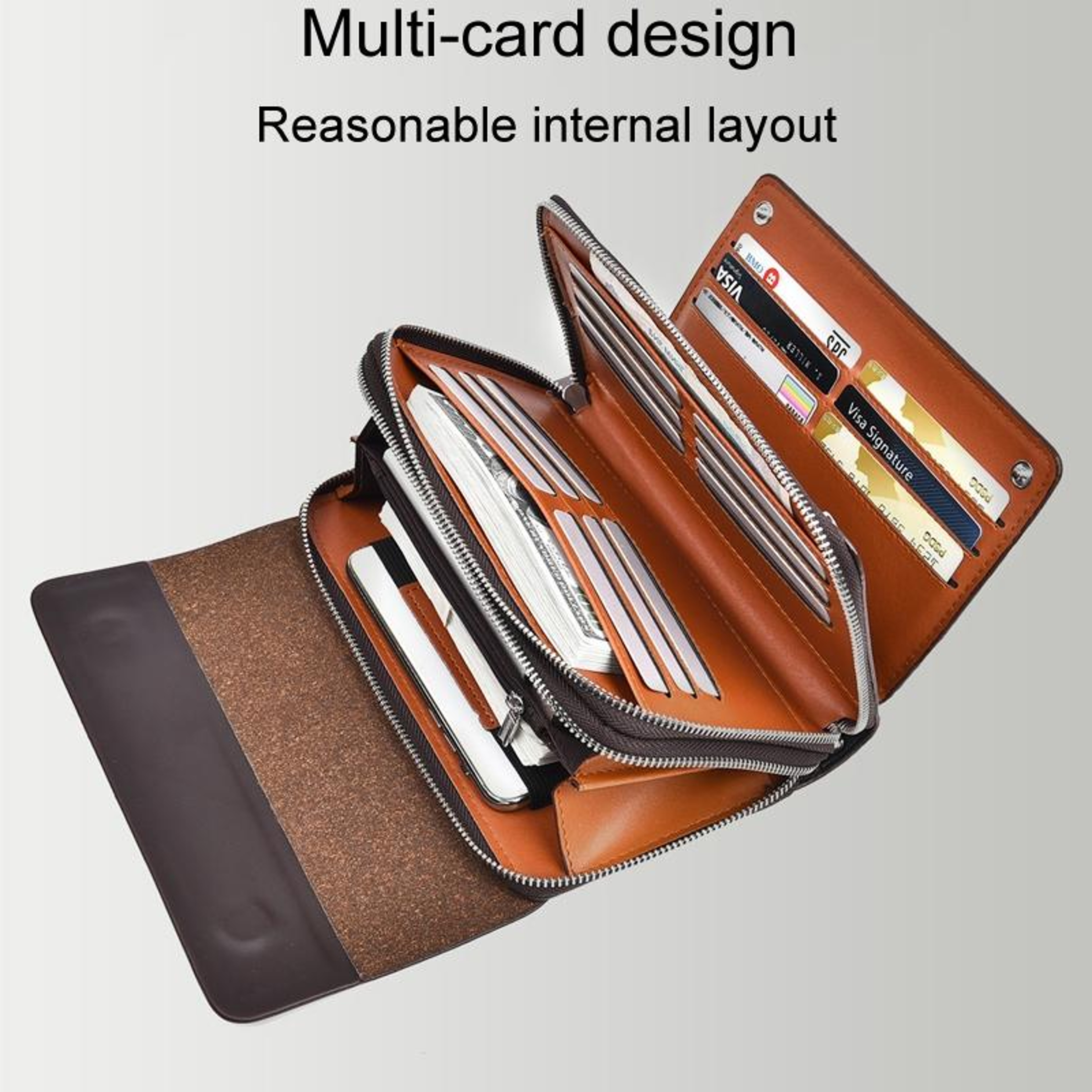 Mens Magnetic Clutch Wallet with Multiple Card Slots and Wrist Strap – view 7