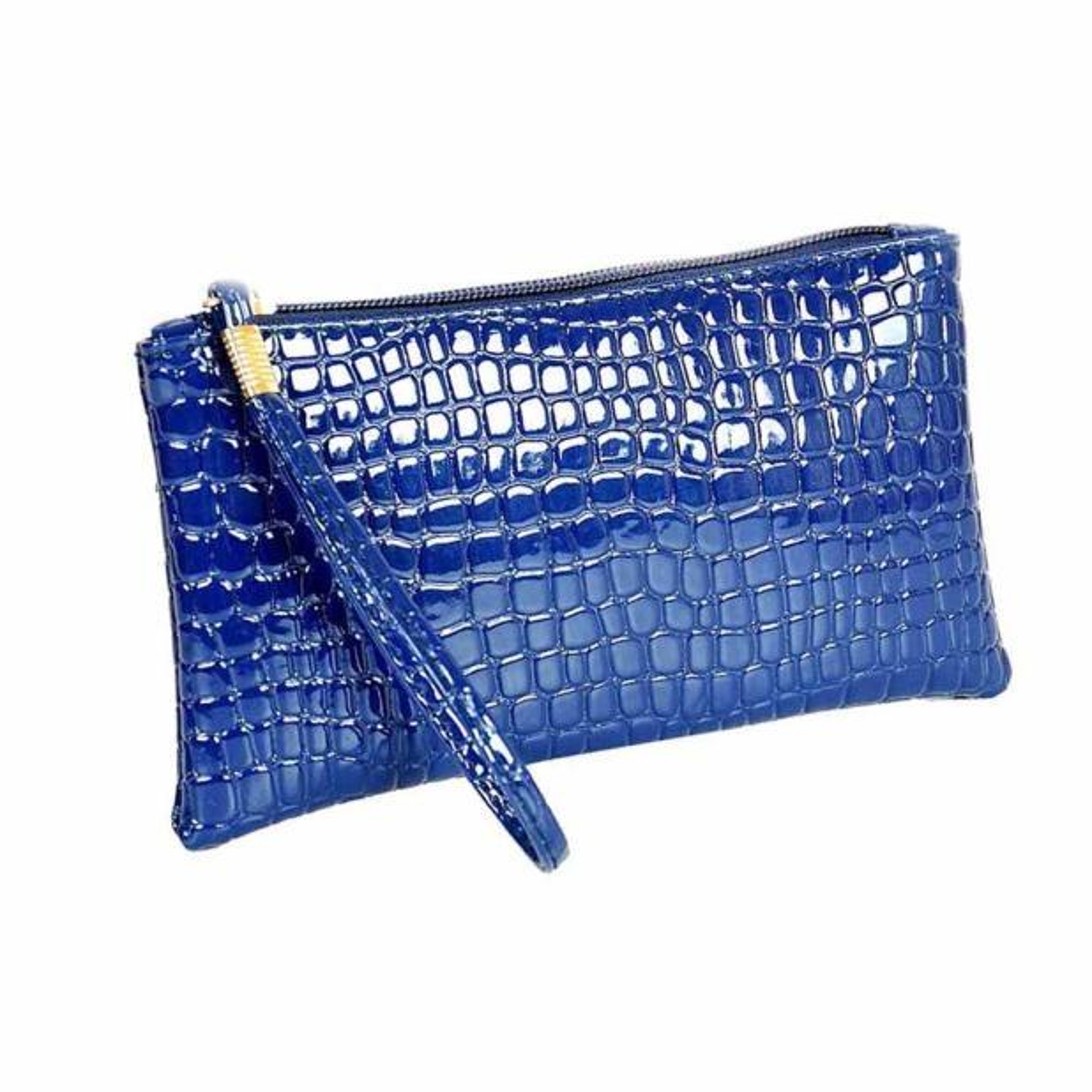 Womens Crocodile Pattern Clutch Wallet in Red – view 9
