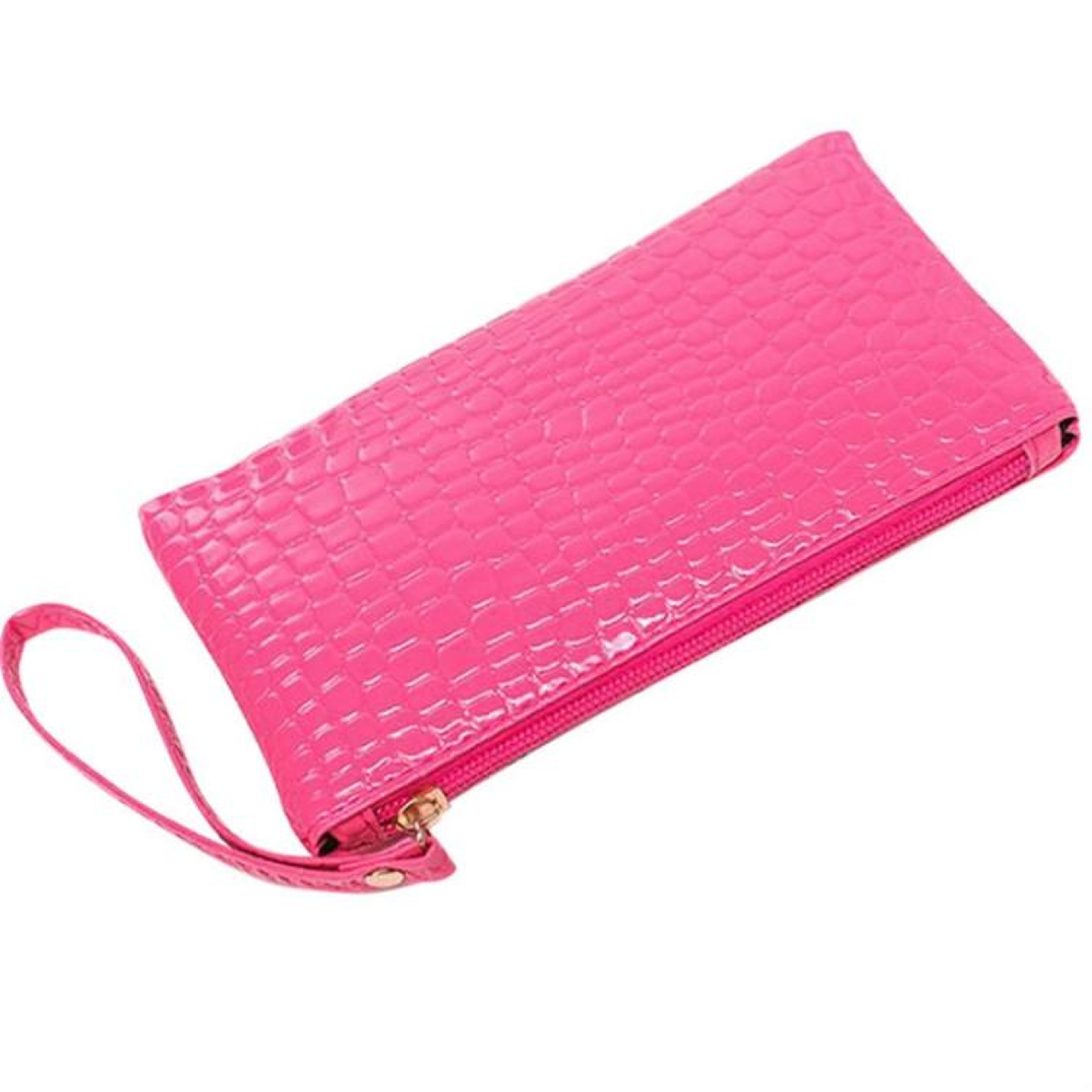 Womens Crocodile Pattern Clutch Wallet in Red – view 10