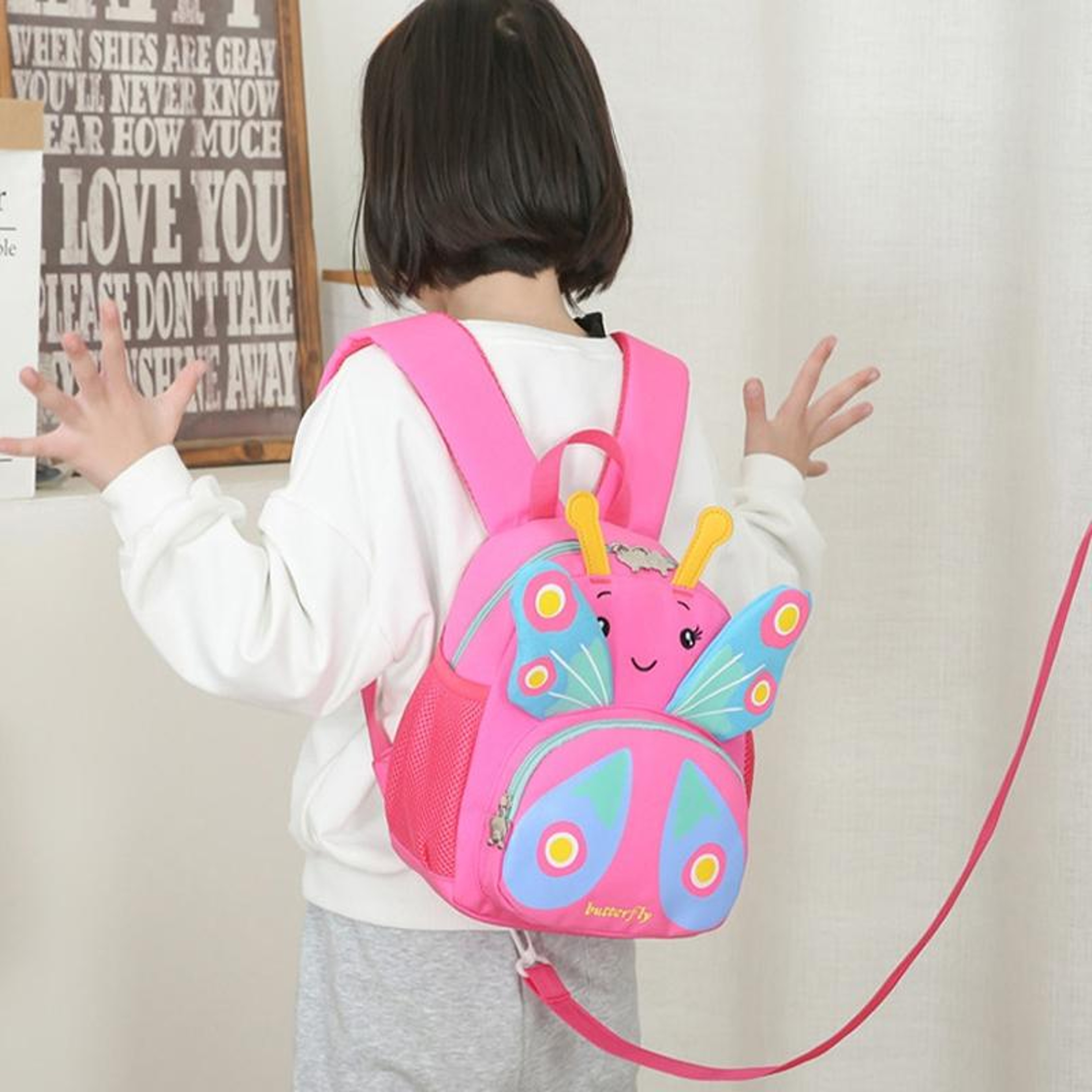 Kids Butterfly Backpack for Girls with Adjustable Straps and 3D Design – view 7