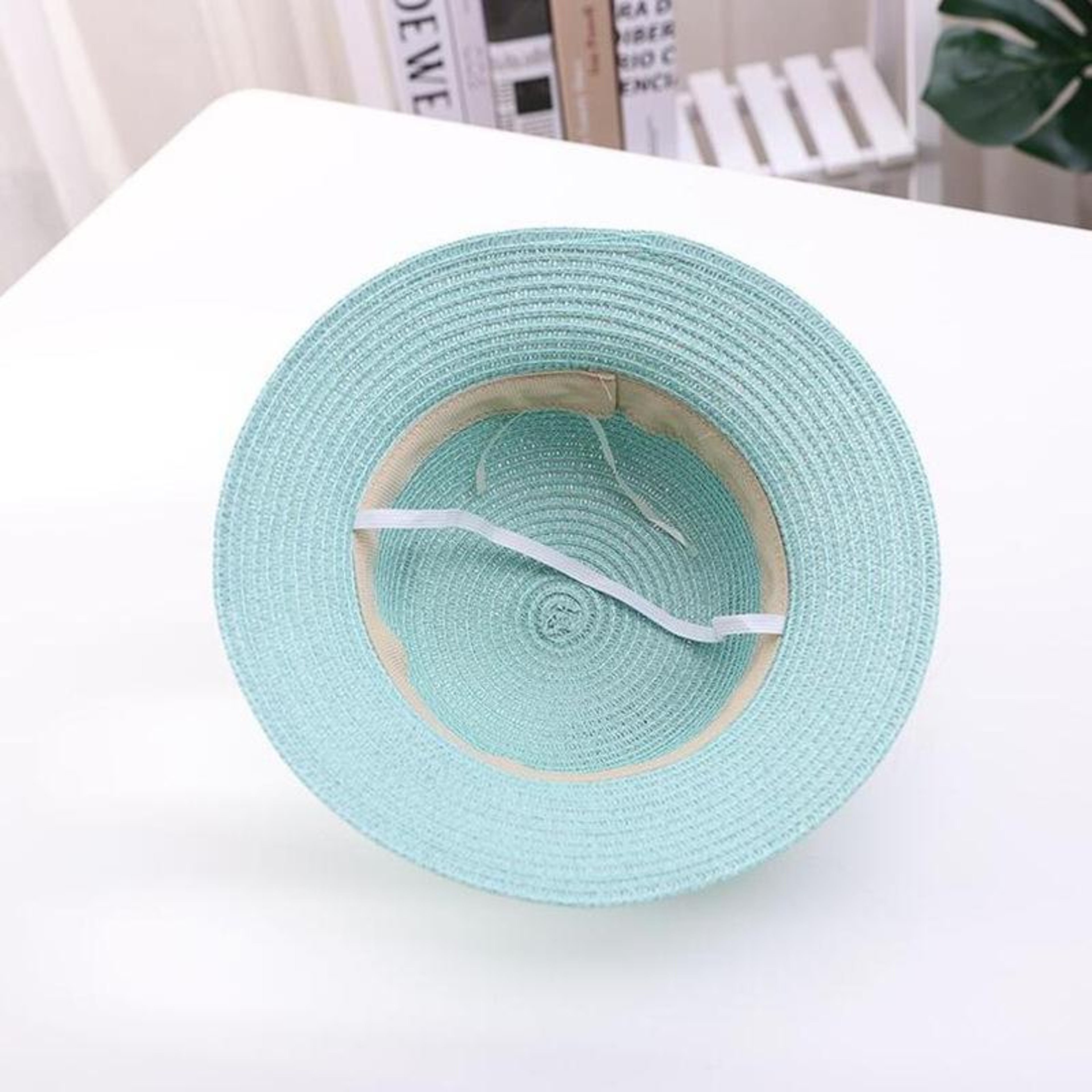 Girls Straw Bucket Hat and Bag Set for Kids in Milk White – view 6