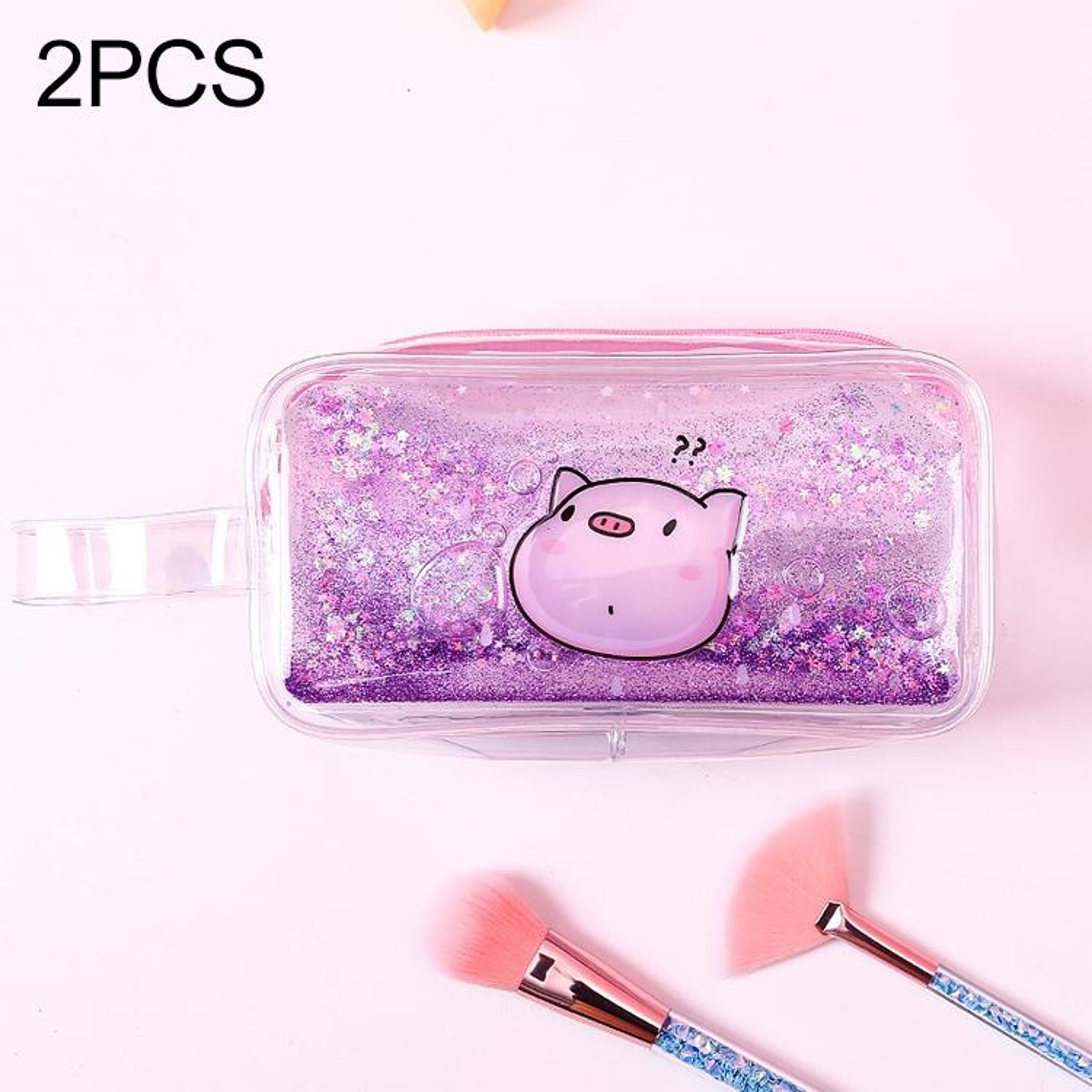 Transparent PVC Mermaid Pencil Case with Quicksand Design – view 7