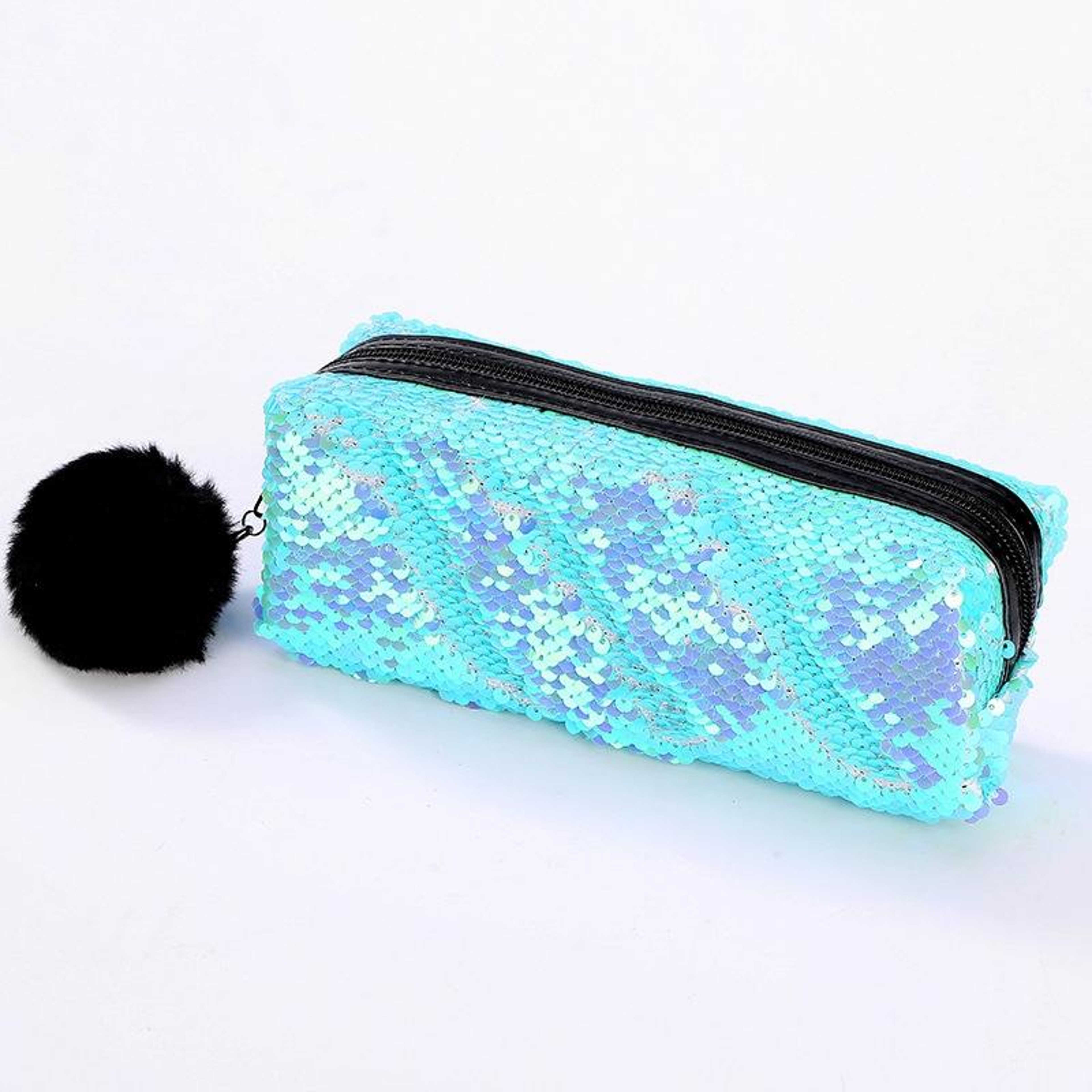 Reversible Sequin Pencil Case for Girls with Purple and Gold Design – view 12
