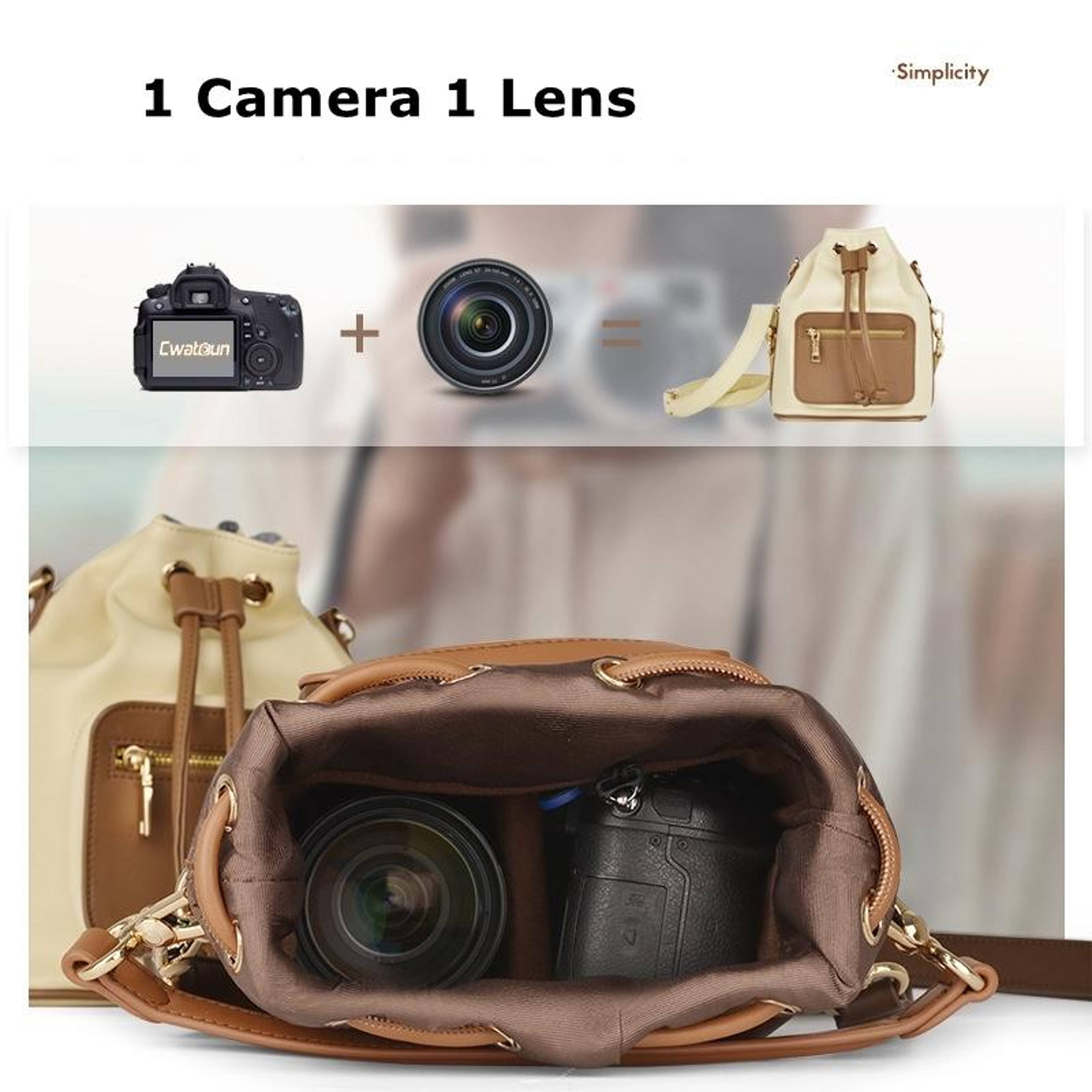 Compact Crossbody Camera Bag with Adjustable Straps and PU Leather Finish – view 5