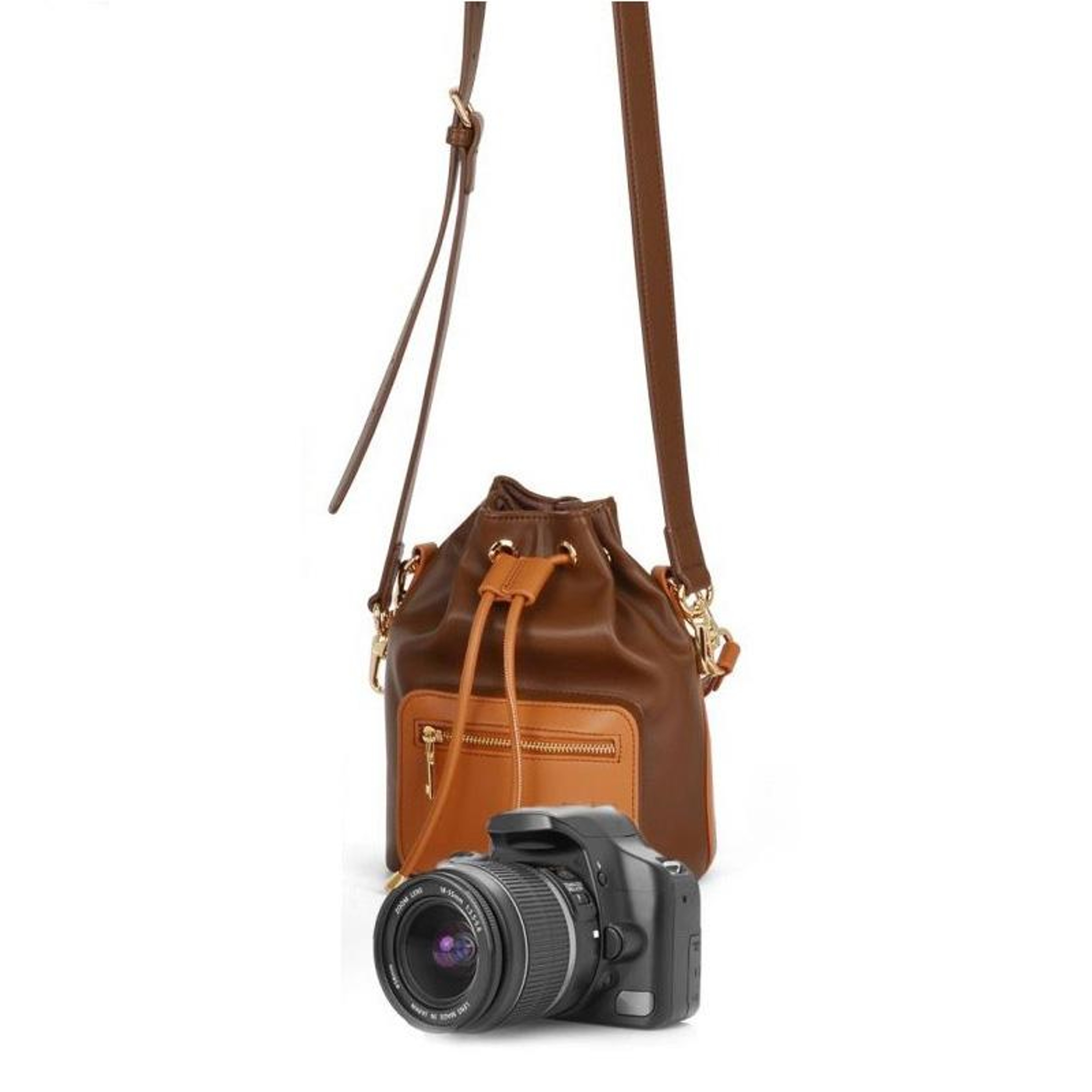 Compact Crossbody Camera Bag with Adjustable Straps and PU Leather Finish – view 9