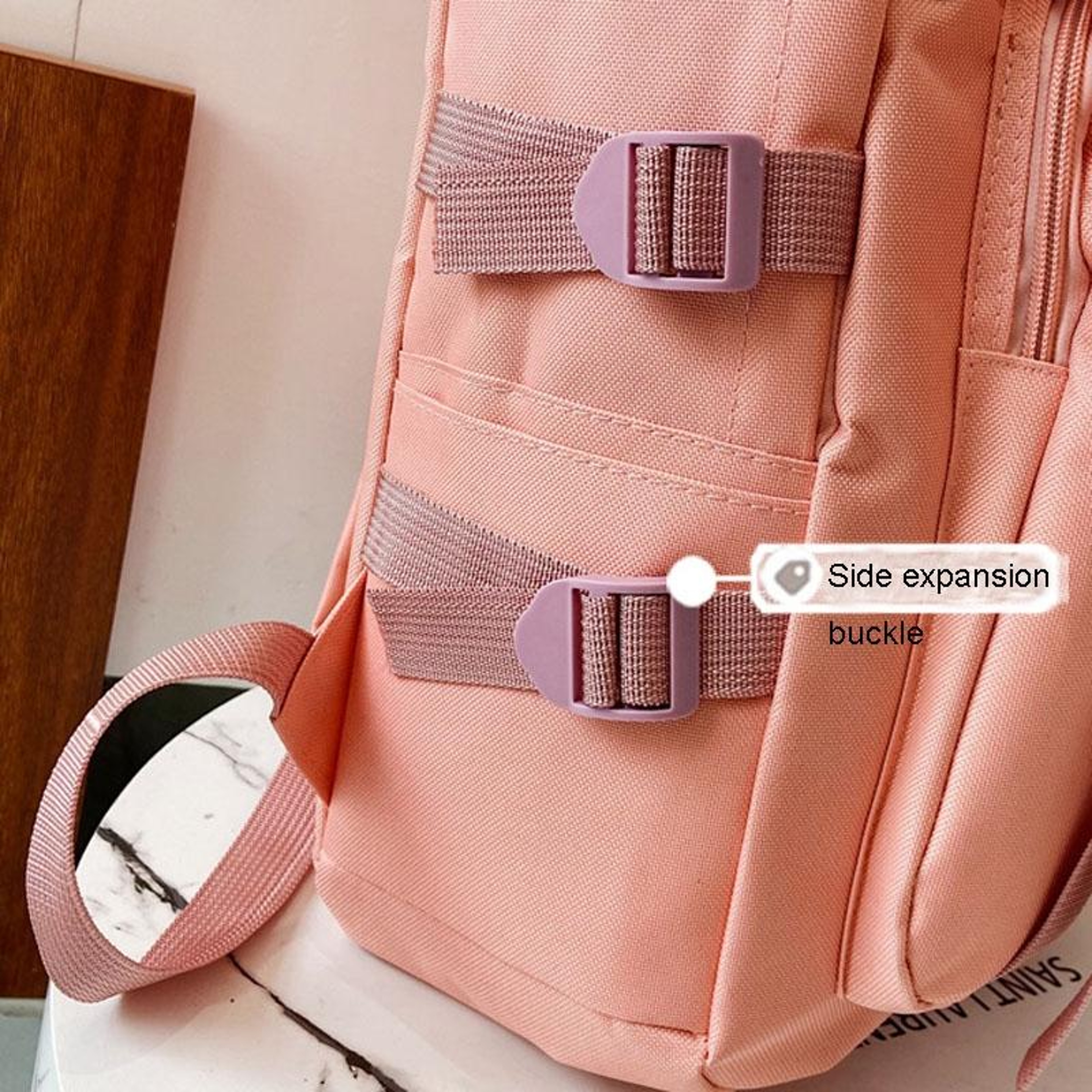 Womens Canvas School Backpack with Adjustable Shoulder Straps – view 6