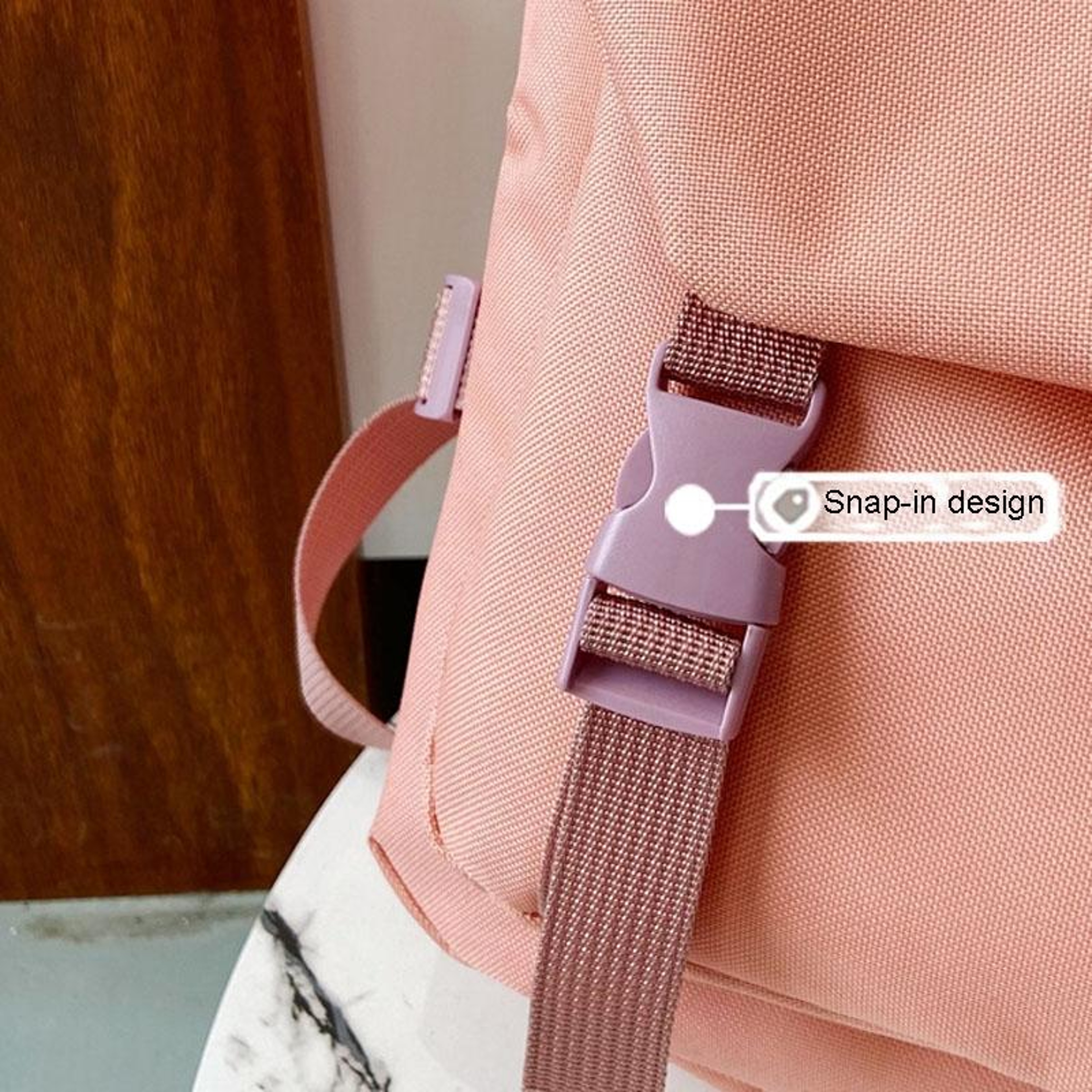 Womens Canvas School Backpack with Adjustable Shoulder Straps – view 7