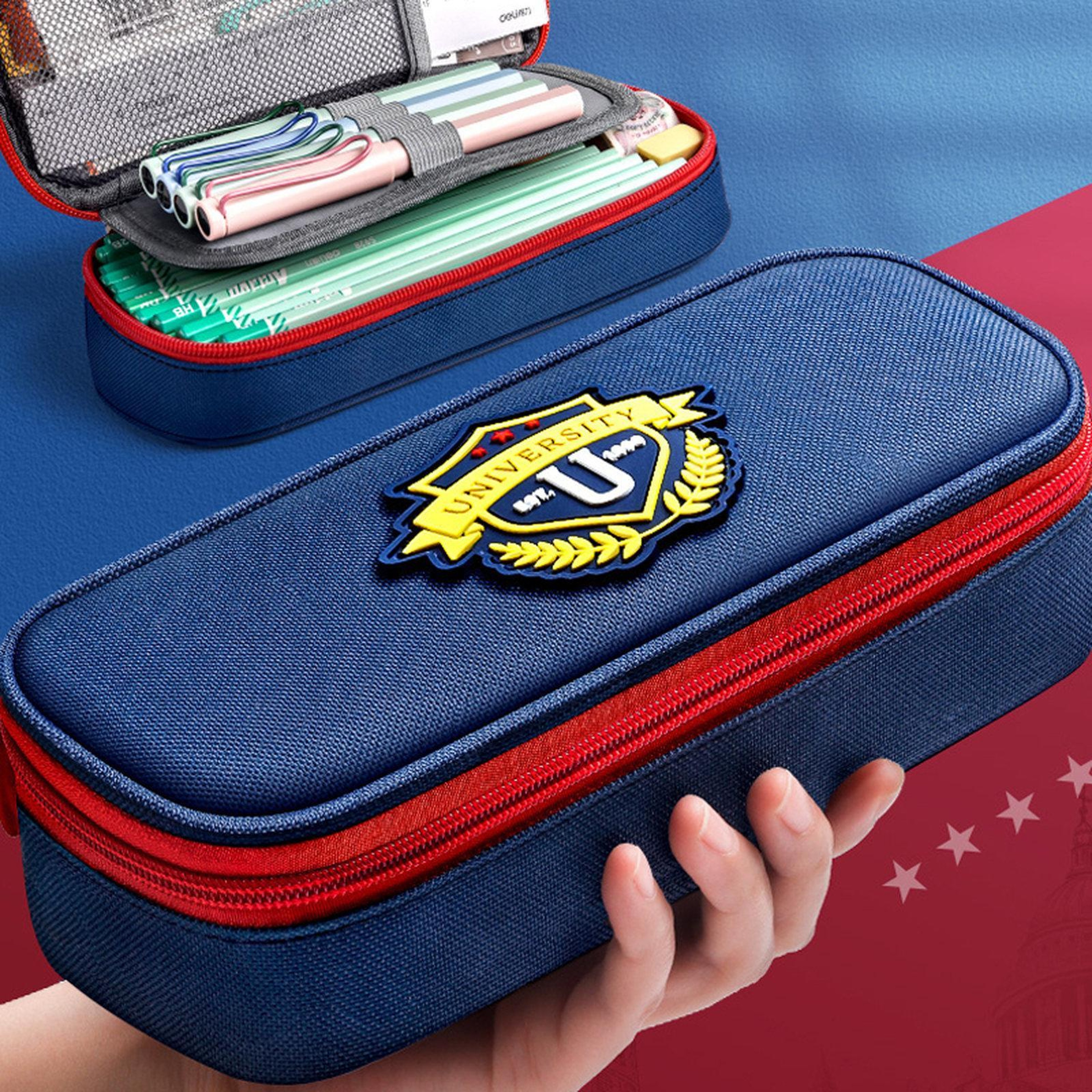 Compartment Pencil Case for Students with Large Capacity and Oxford Cloth – view 2