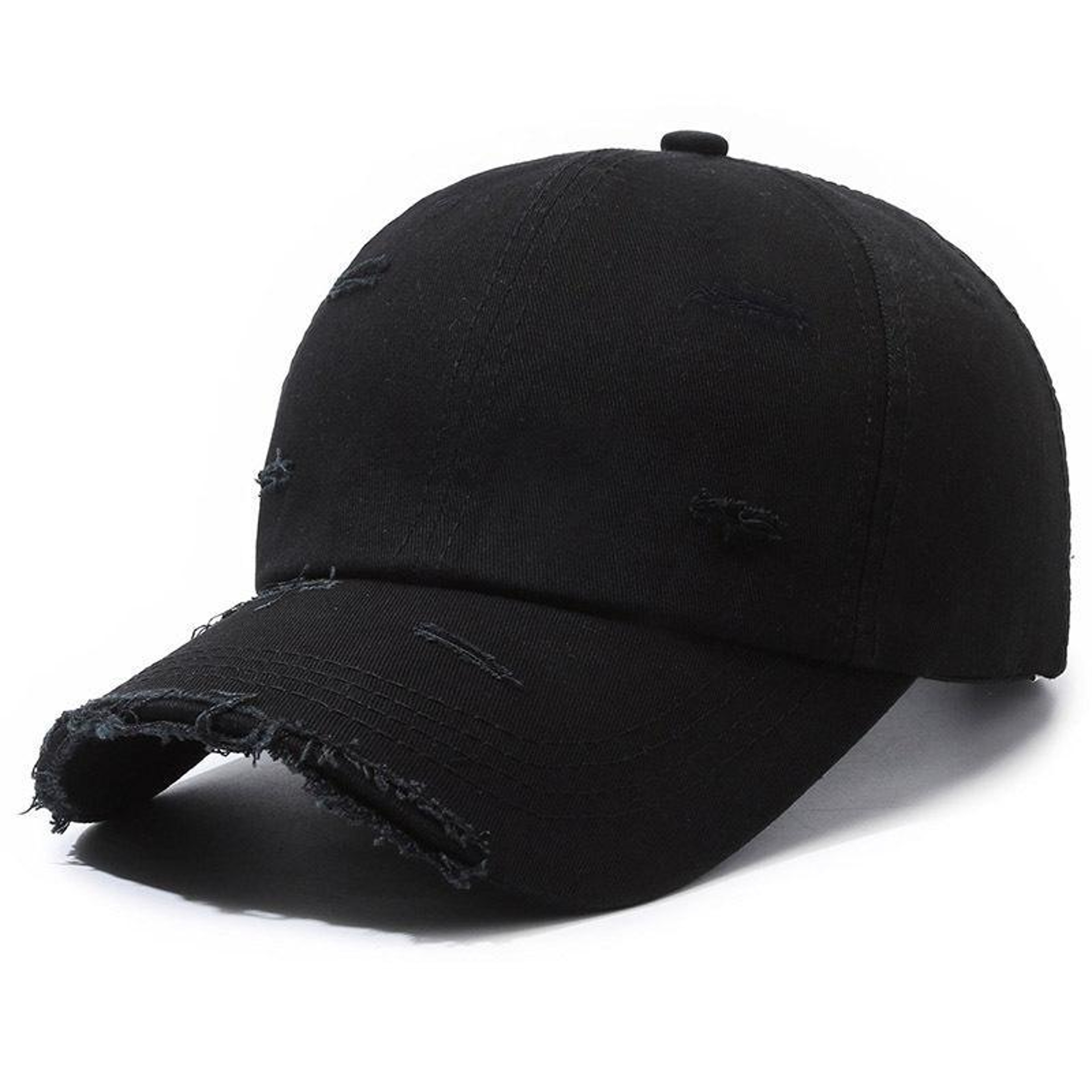 Ripped Baseball Cap for Men and Women Adjustable White Distressed Sun Hat – view 9
