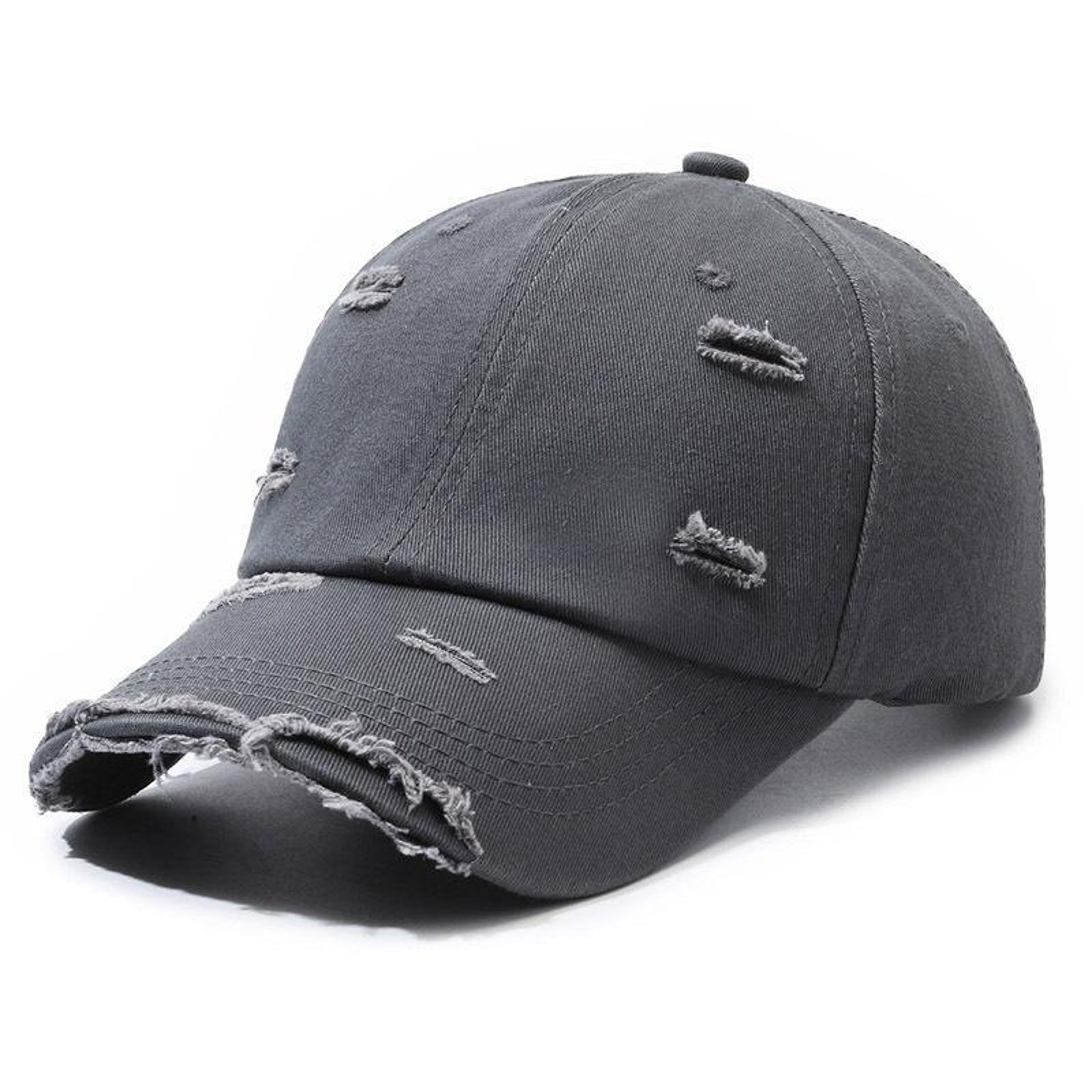 Ripped Baseball Cap for Men and Women Adjustable White Distressed Sun Hat – view 15
