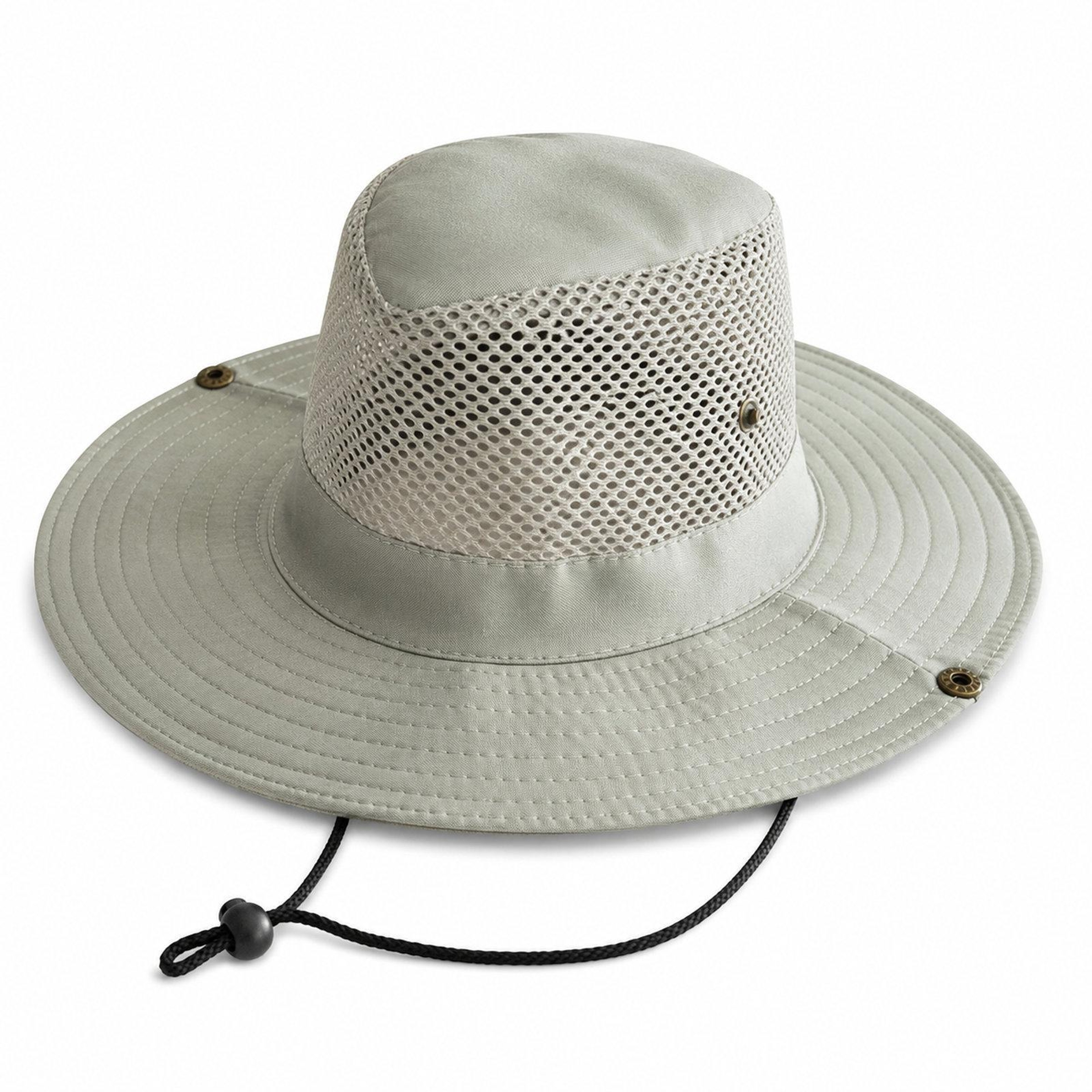 Mens Mesh Safari Sun Hat with Wide Brim and Adjustable Chin Strap – view 11