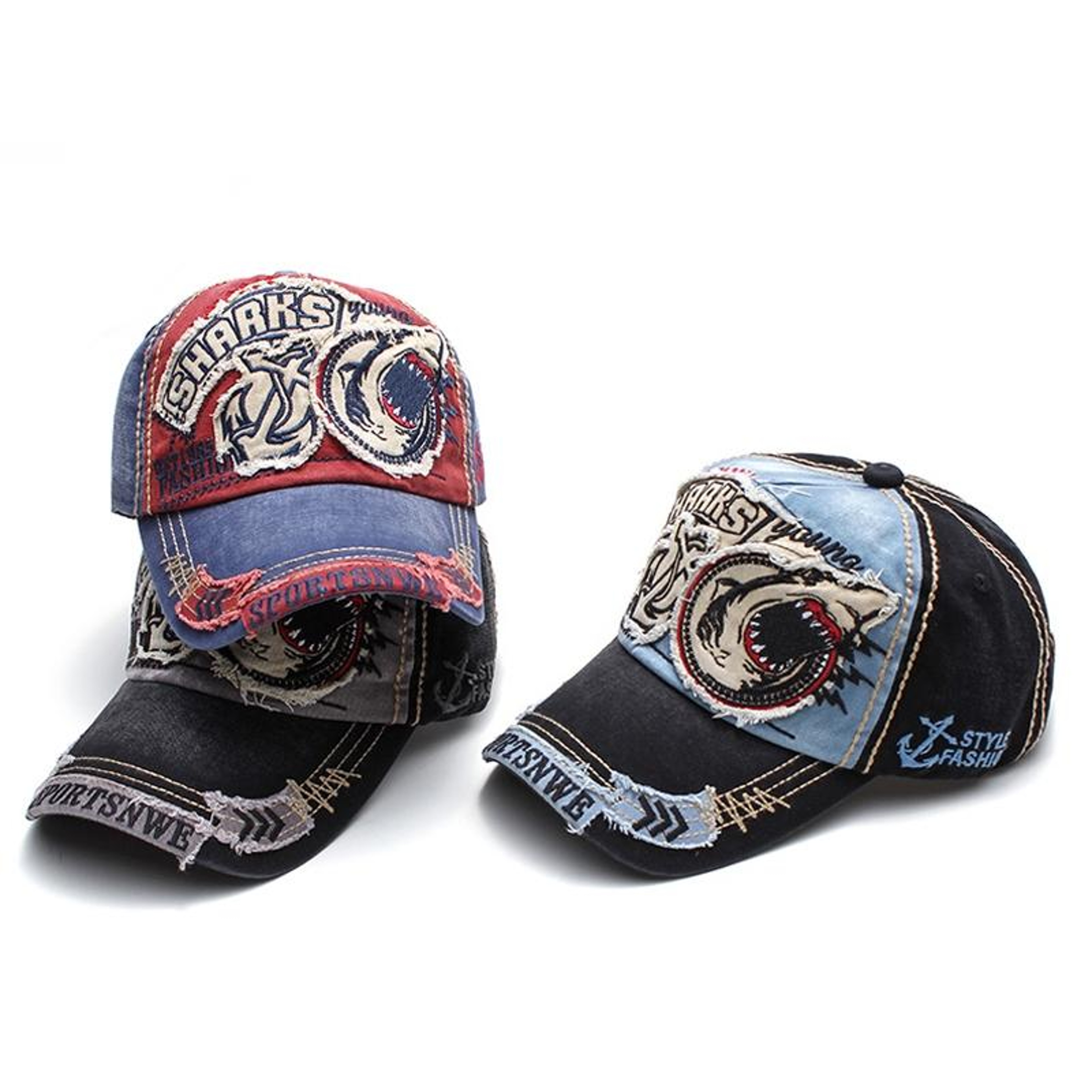 Shark Pattern Baseball Cap for Men and Women with Embroidered Patch – view 12