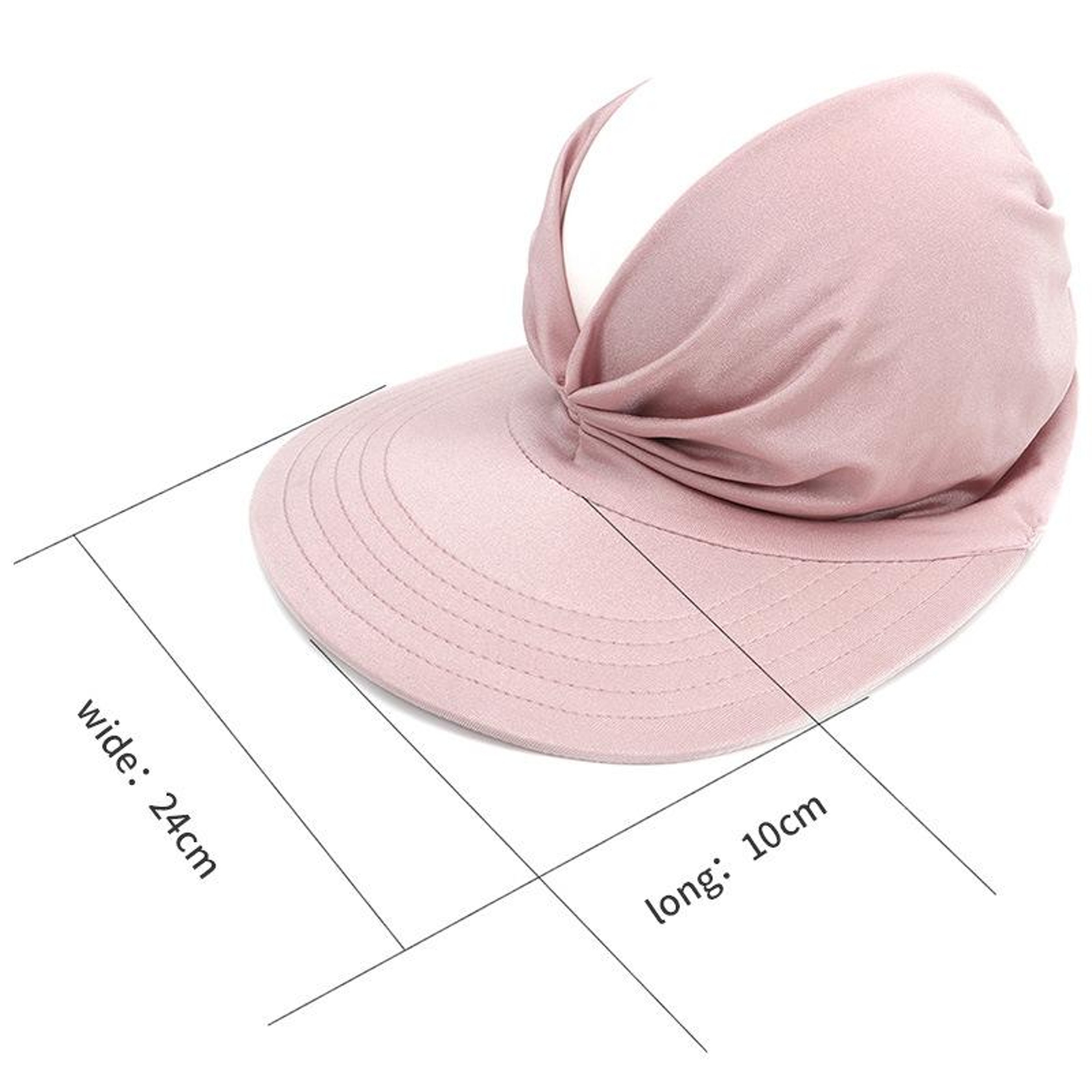 Womens Wide Brim Sun Visor Hat with Elastic Band and Open Top – view 5