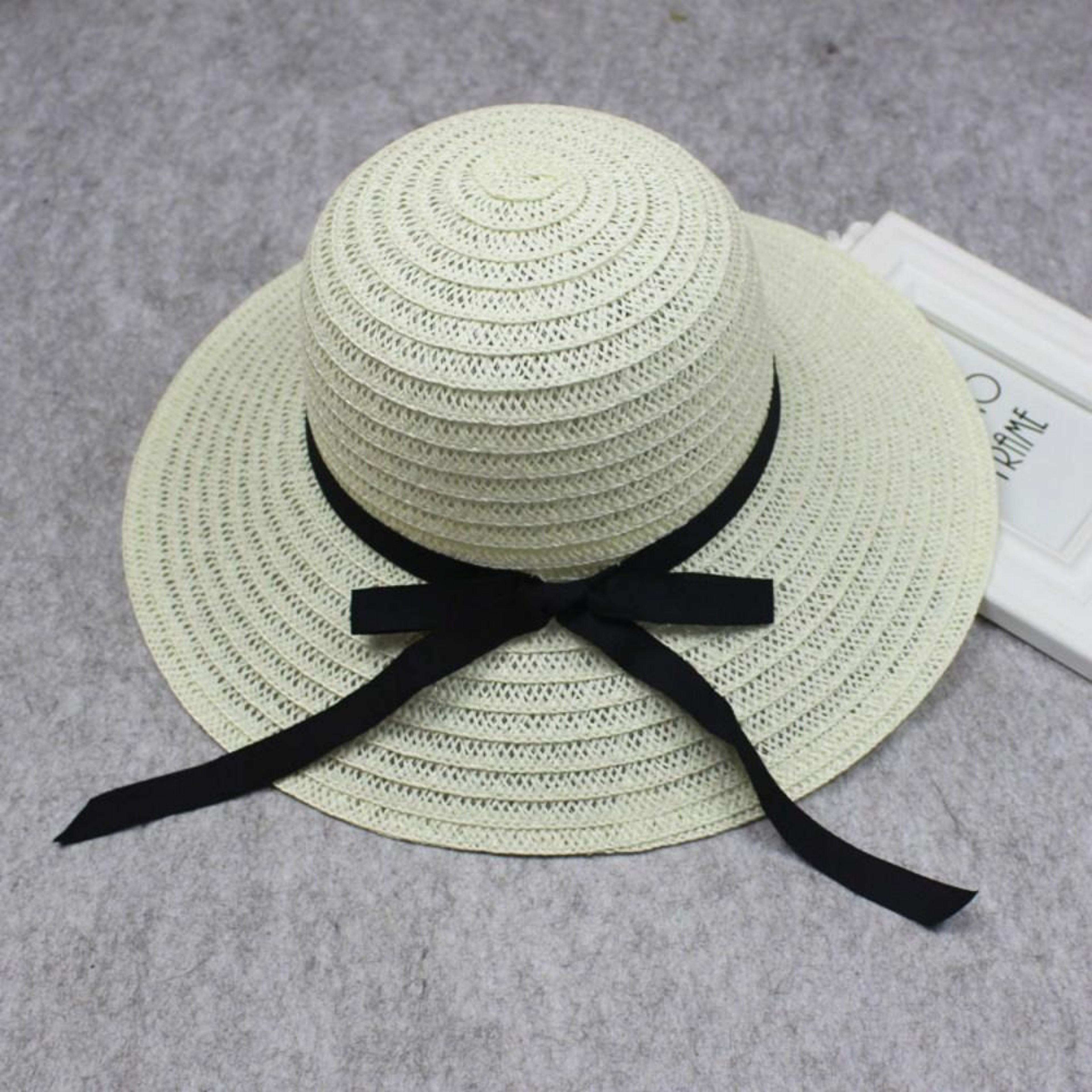 Womens Wide Brim Straw Sun Hat with Bow Foldable Beach Hat – view 7