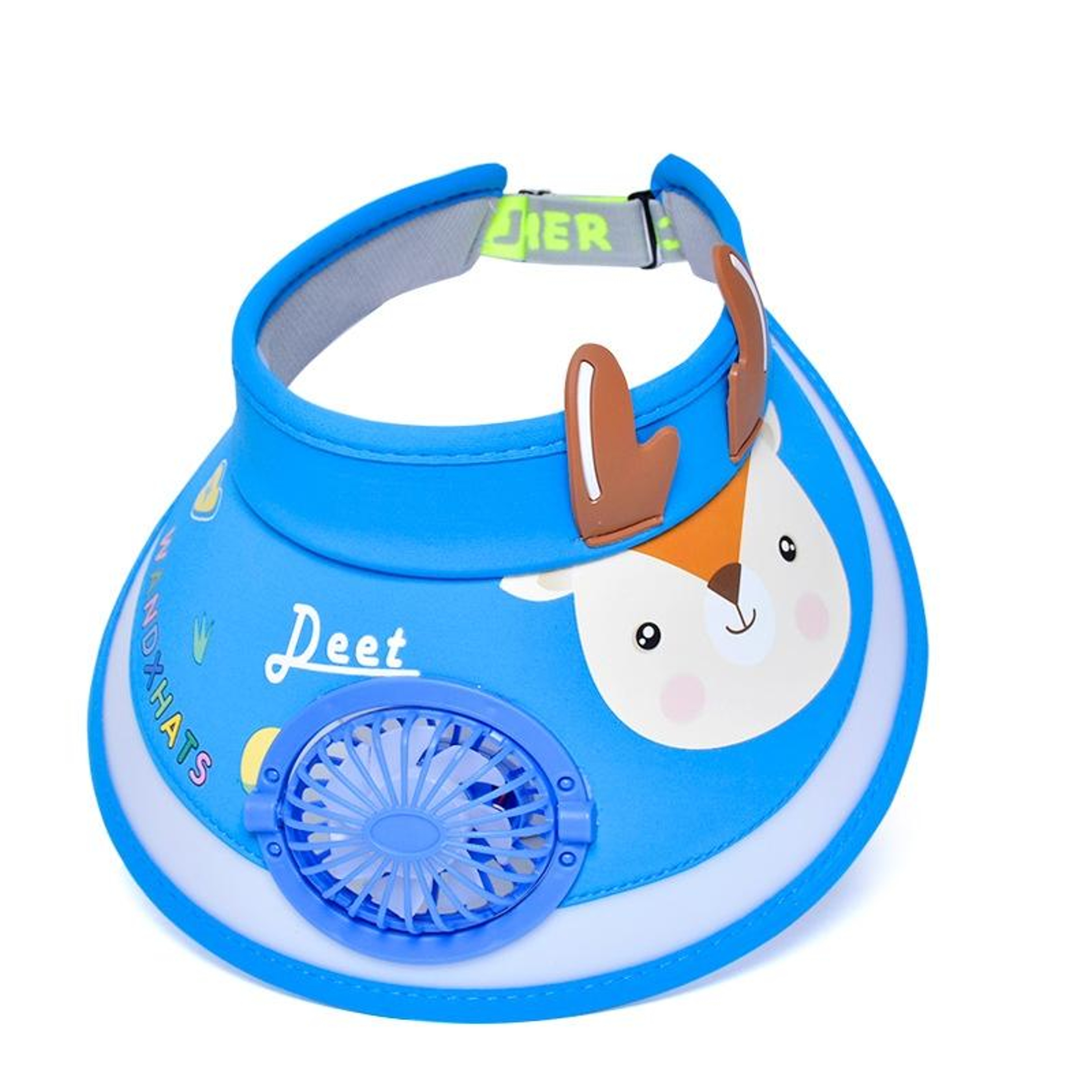 Kids Sun Hat with Adjustable Mini Fan and Wide Brim for Sun Protection – view 1