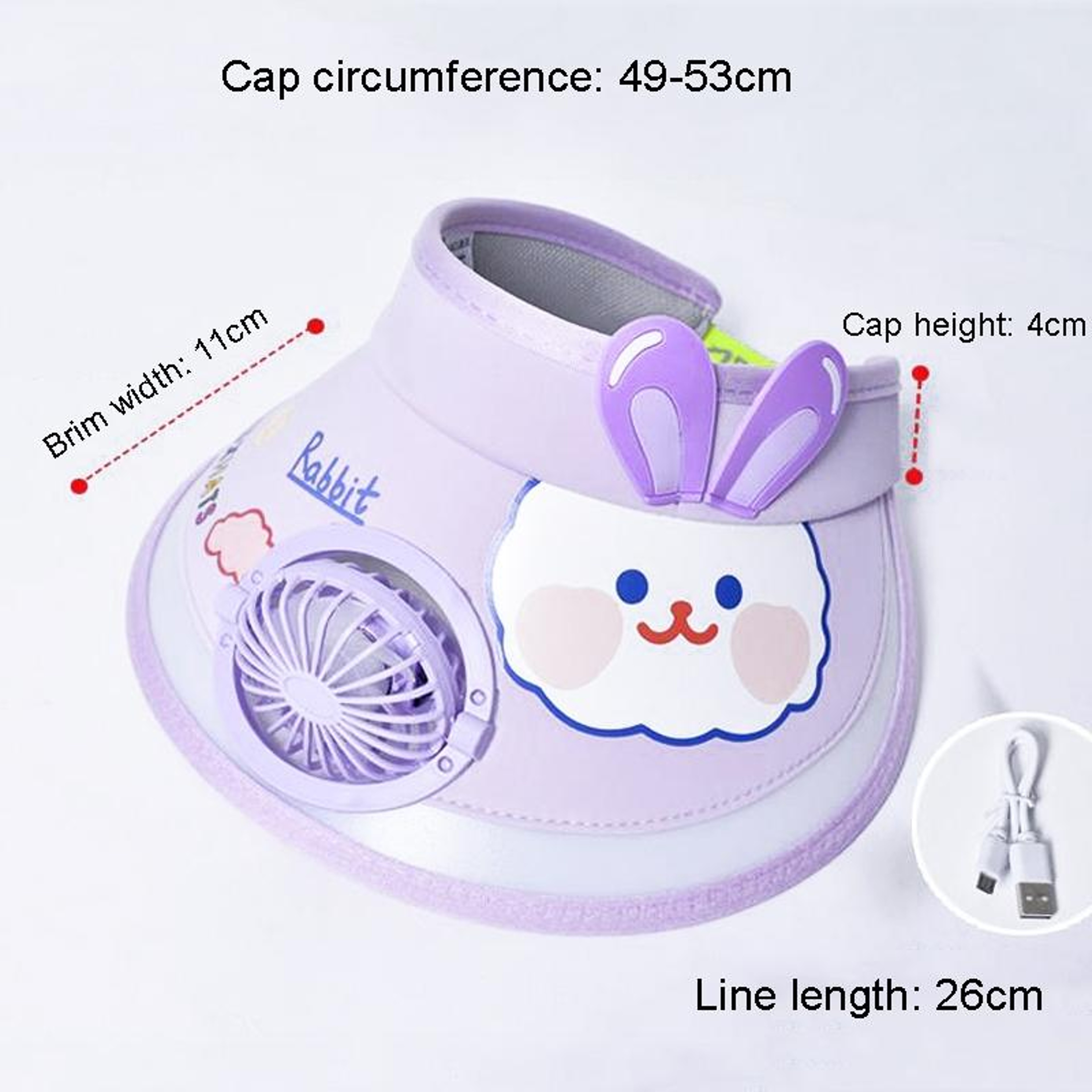 Kids Sun Hat with Adjustable Mini Fan and Wide Brim for Sun Protection – view 4