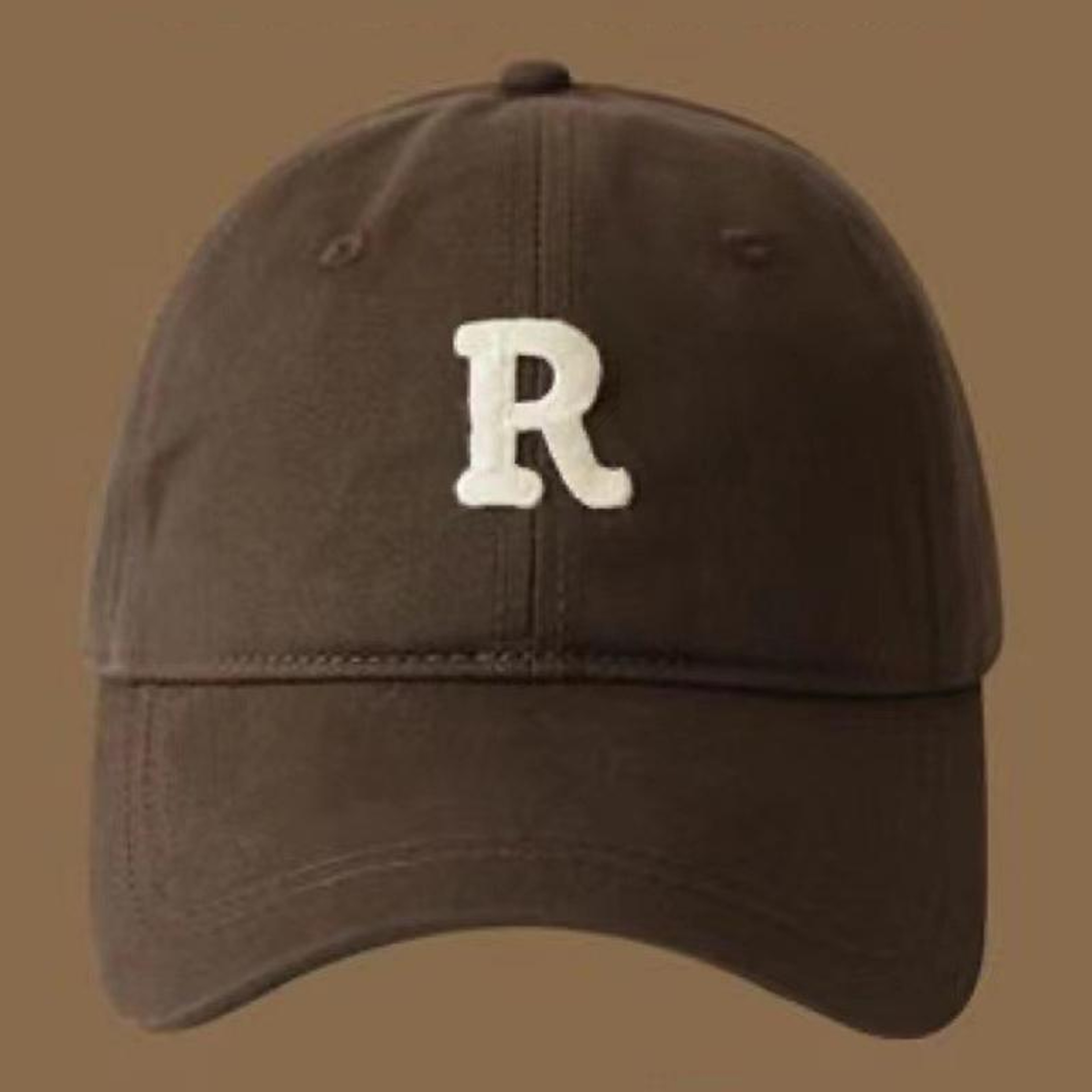 Large Cap Baseball Hat with R Letter Design and Wide Brim – view 7