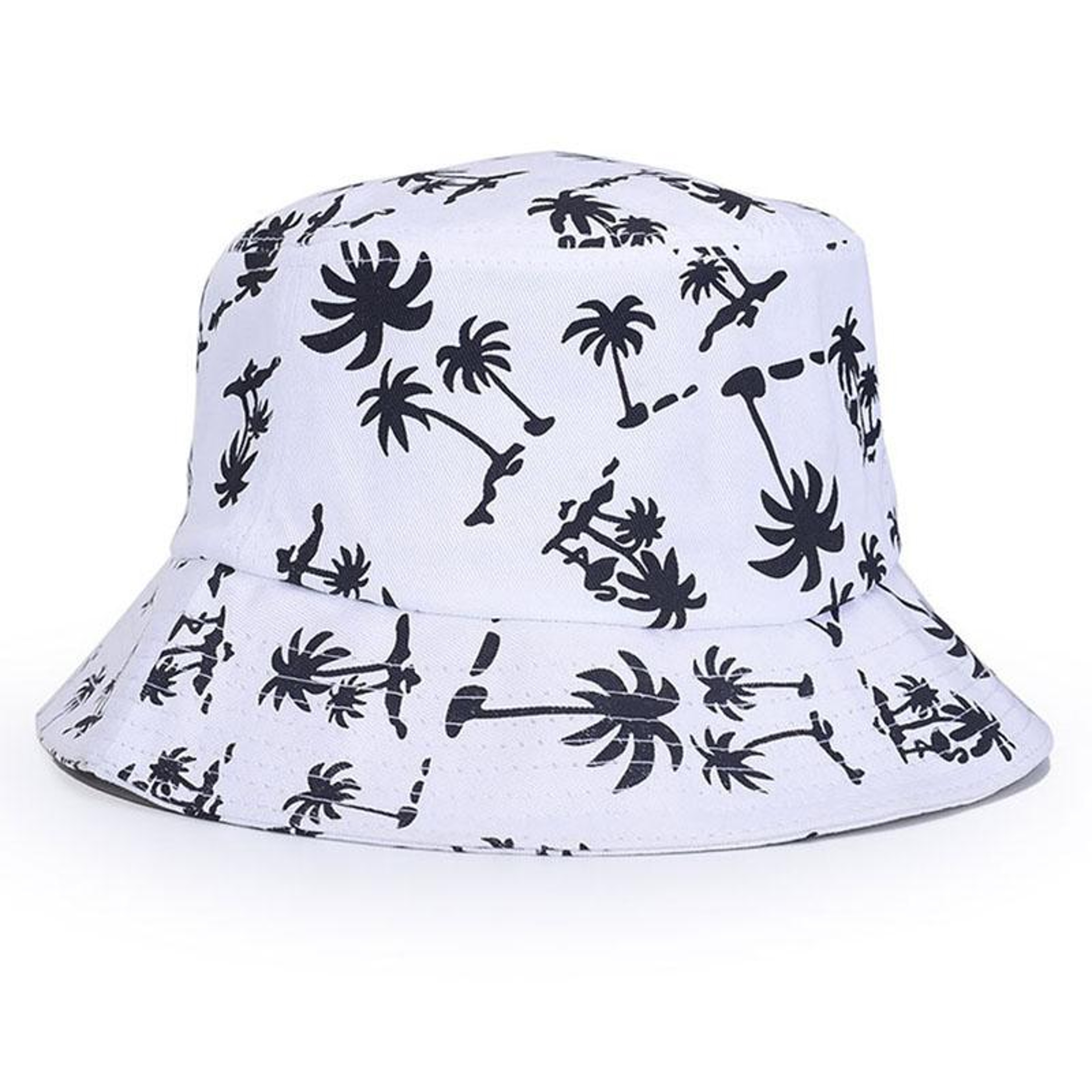 Unisex Cotton Bucket Hat with Embroidered Letter and Floral Details – view 11