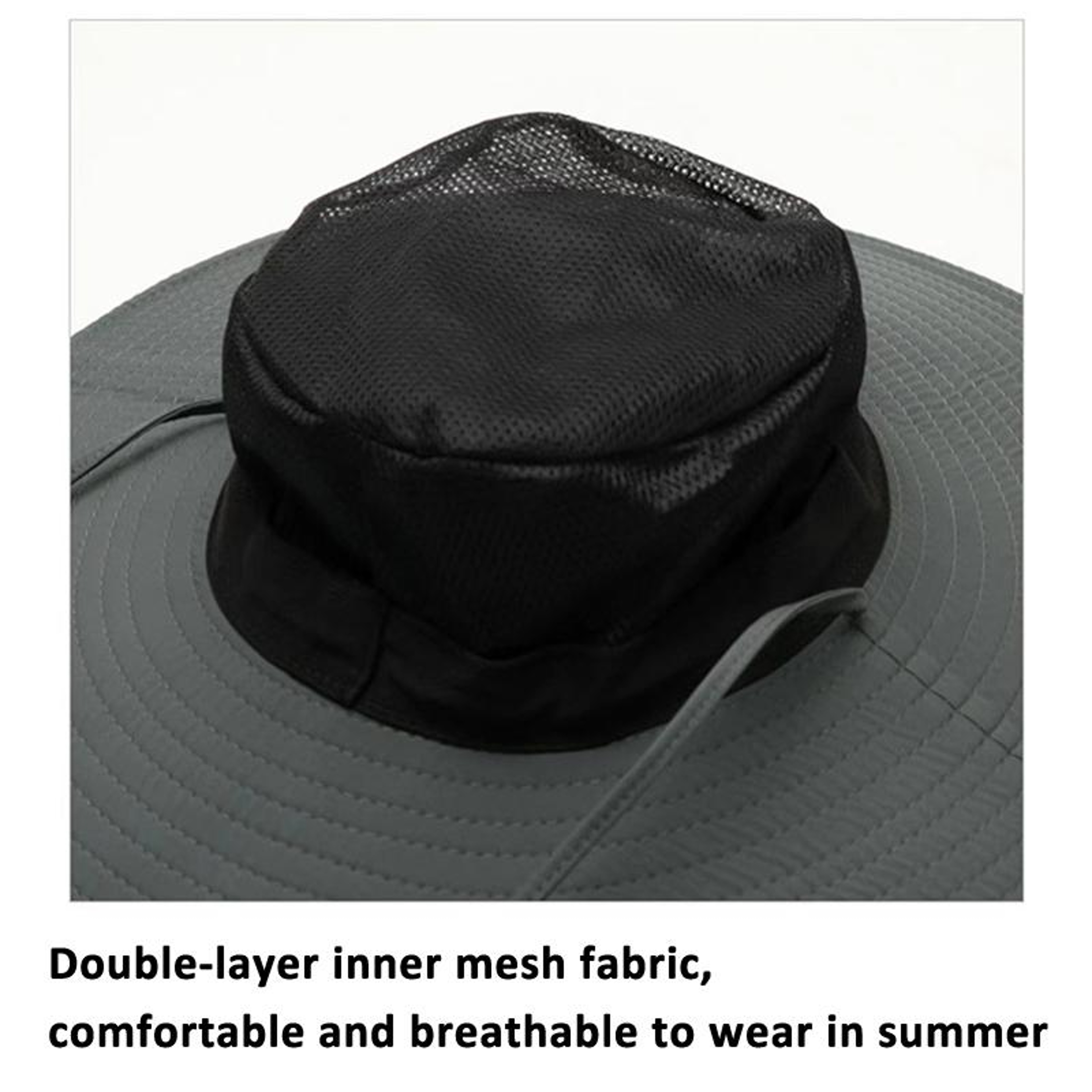 Wide Brim Bucket Hat for Men and Women with Adjustable Chin Strap – view 5