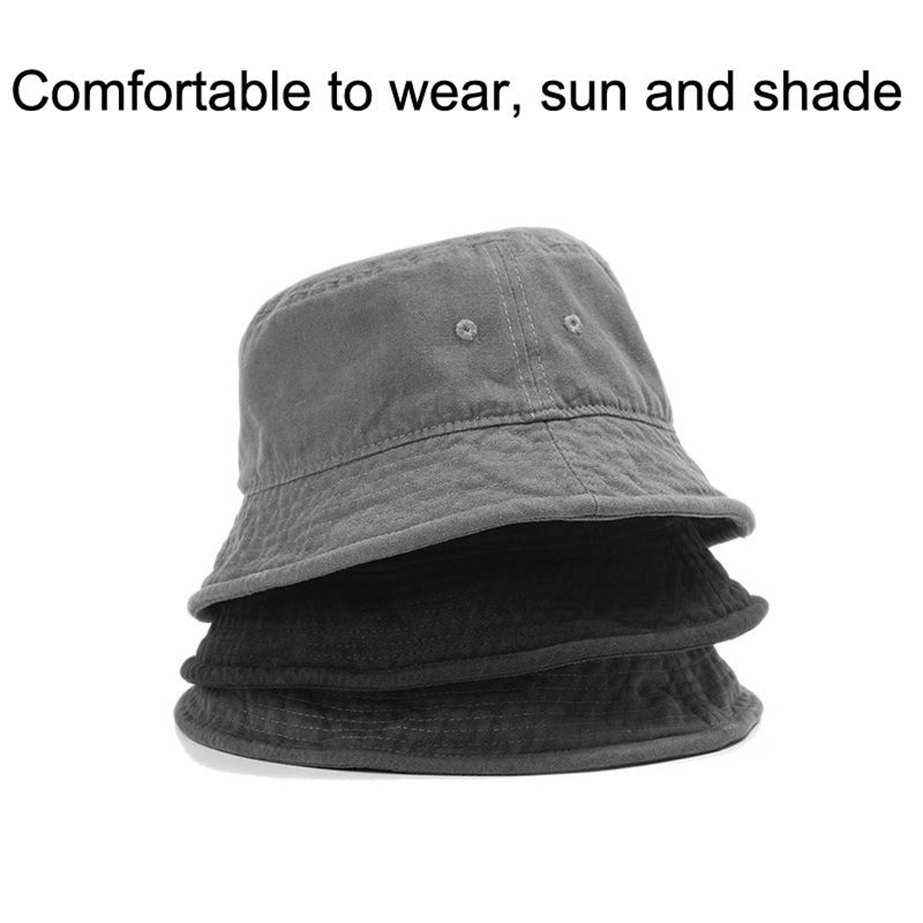 Washed Cotton Bucket Hat for Men & Women with Wide Brim – view 4