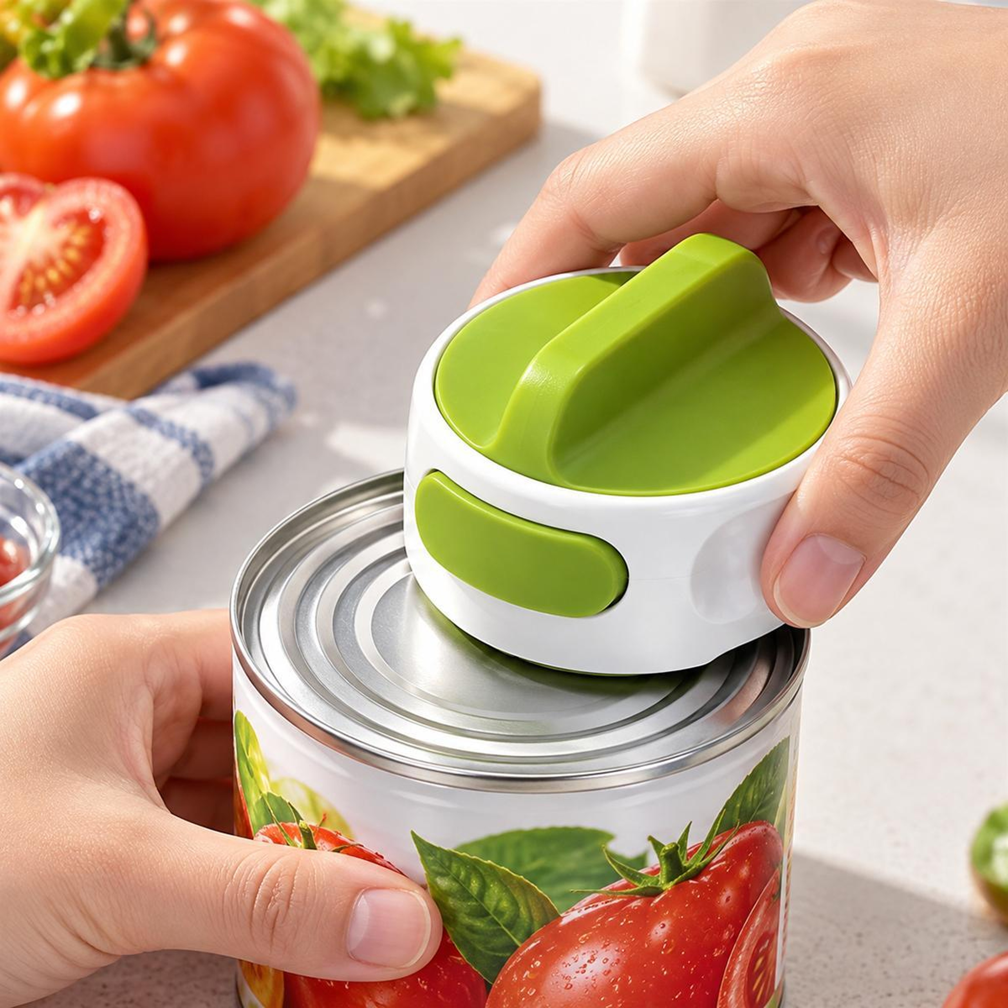 Manual Can Opener with Ergonomic Twist Knob and Quick Release Button – view 1