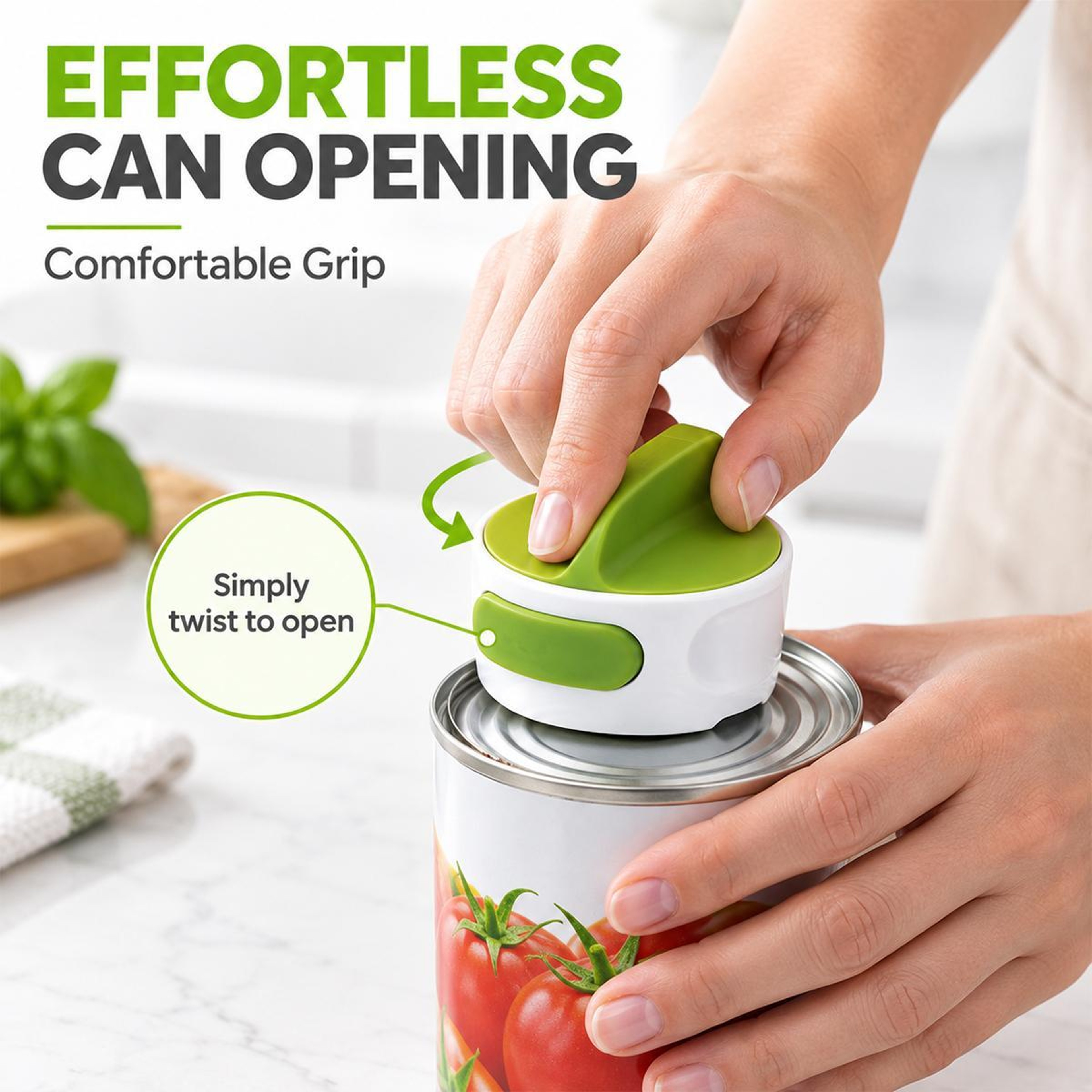 Manual Can Opener with Ergonomic Twist Knob and Quick Release Button – view 8