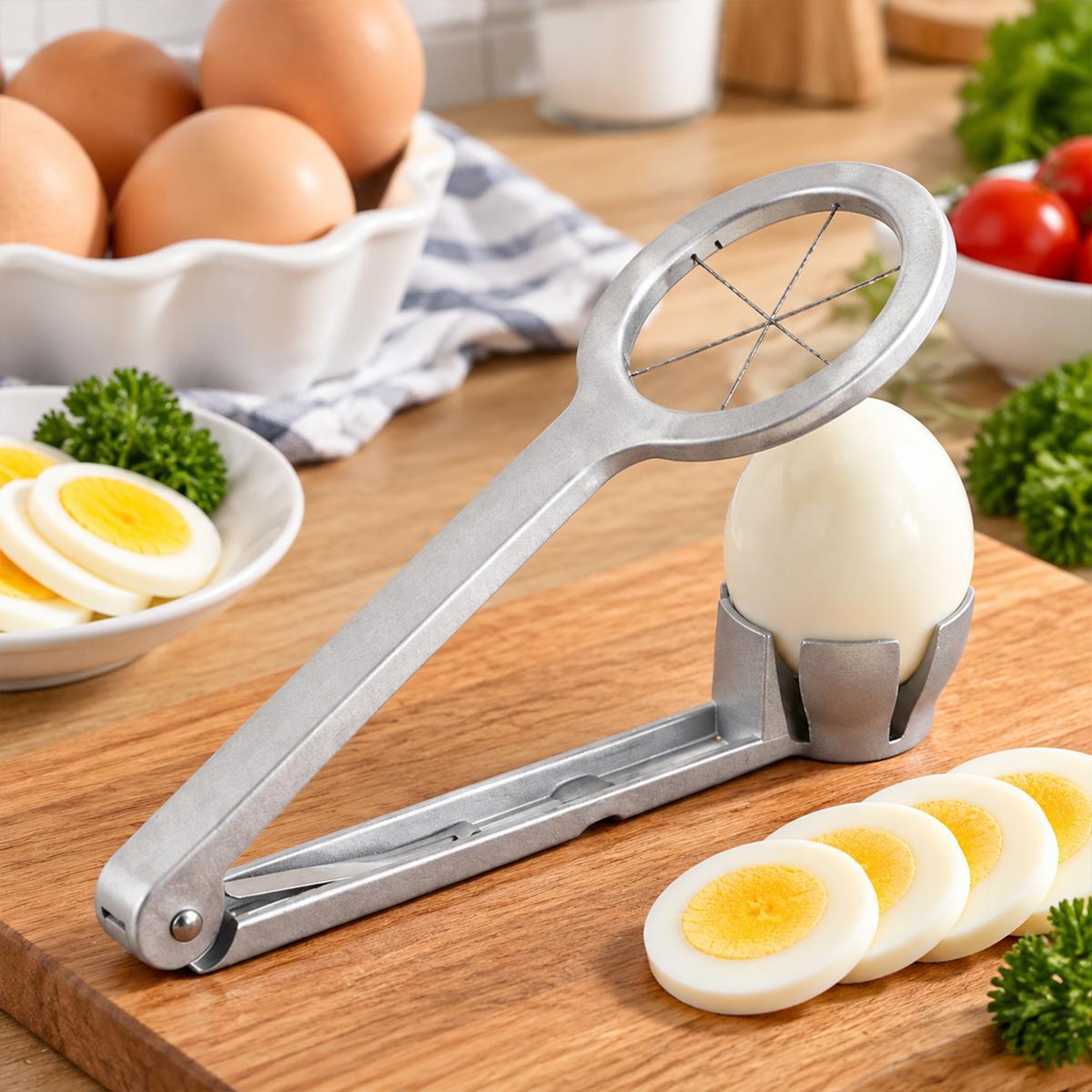 Aluminum Alloy Egg Slicer for Hard Boiled Eggs and Kitchen Food Prep – view 1
