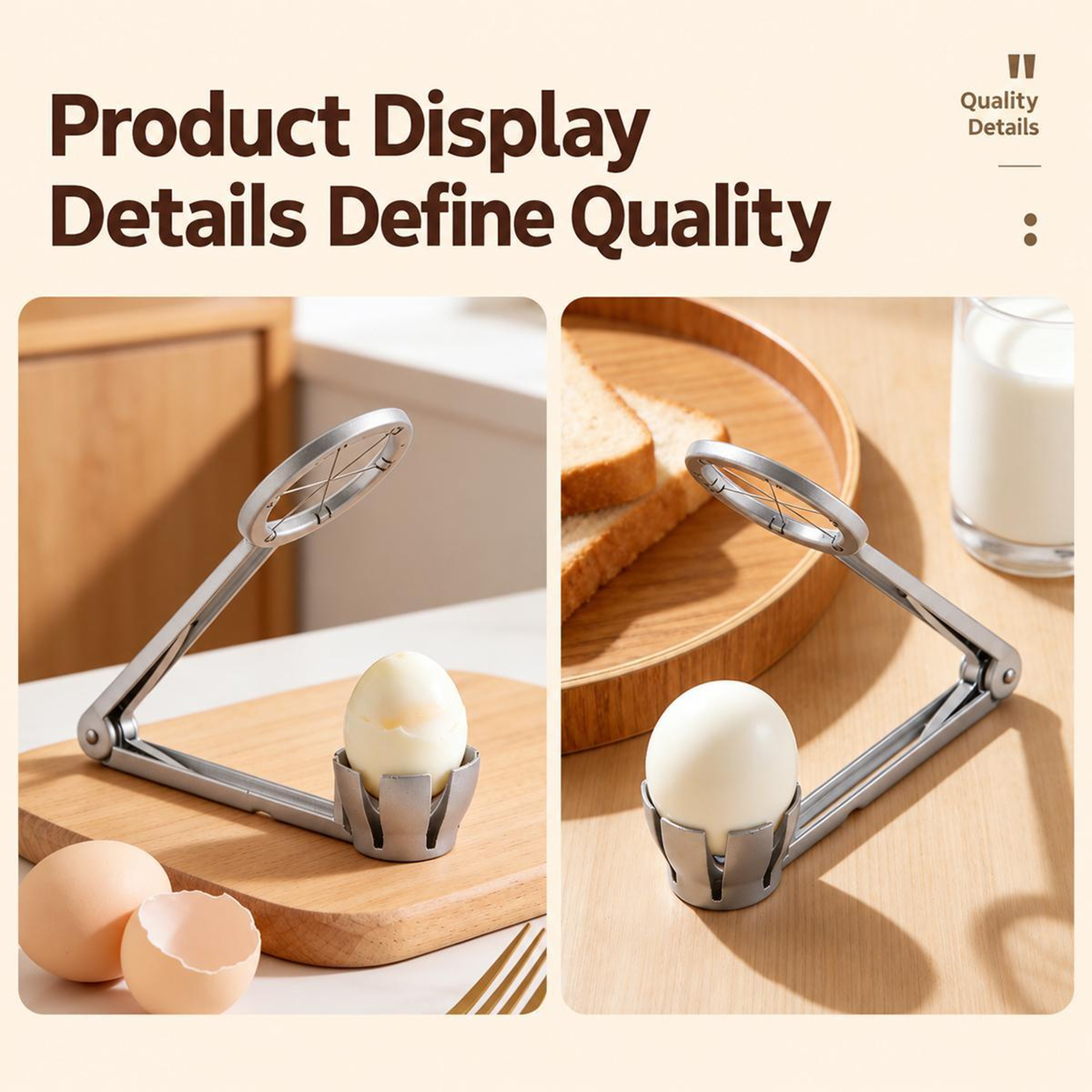 Aluminum Alloy Egg Slicer for Hard Boiled Eggs and Kitchen Food Prep – view 6