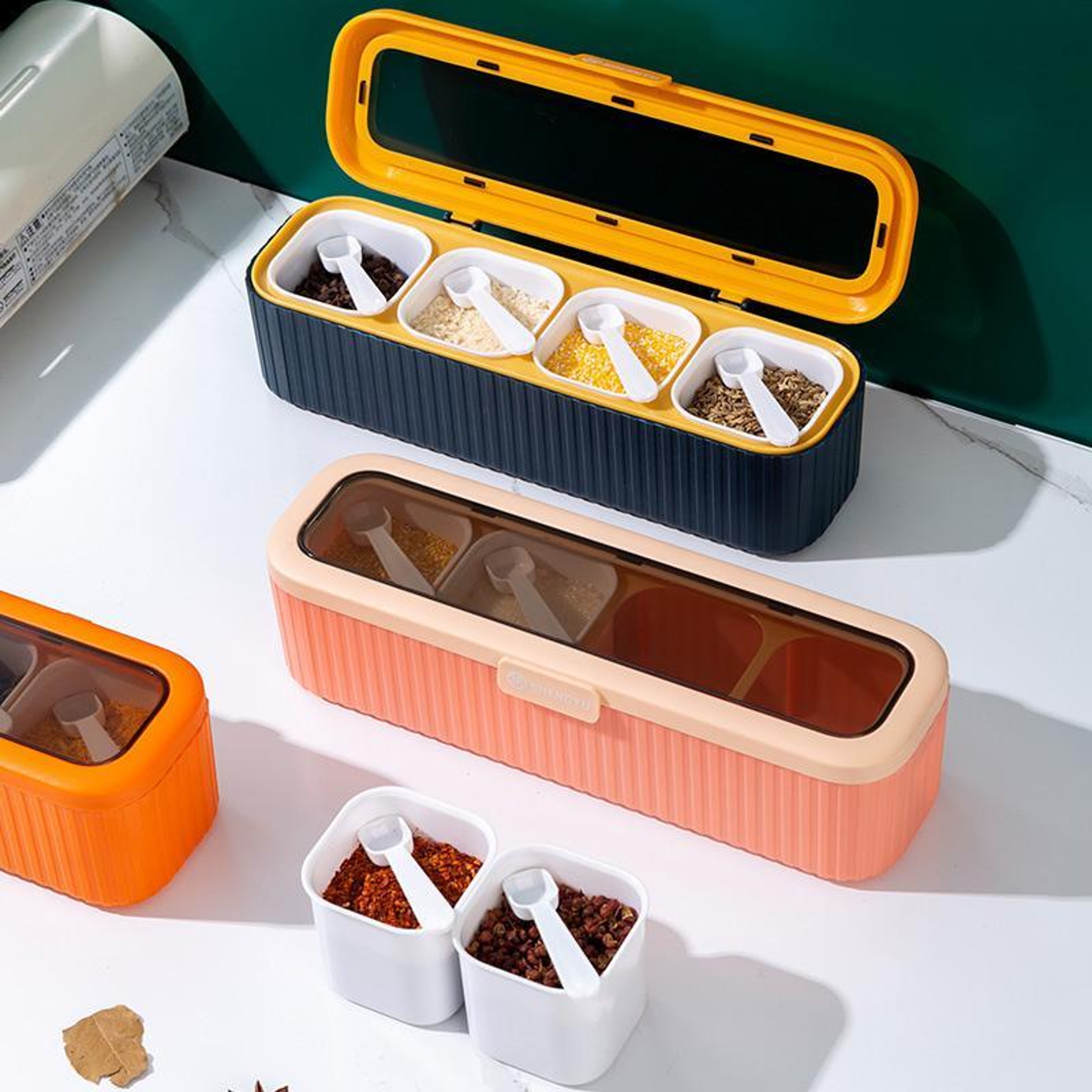 Compartment Spice Storage Box with Dust Resistant Lid – view 2