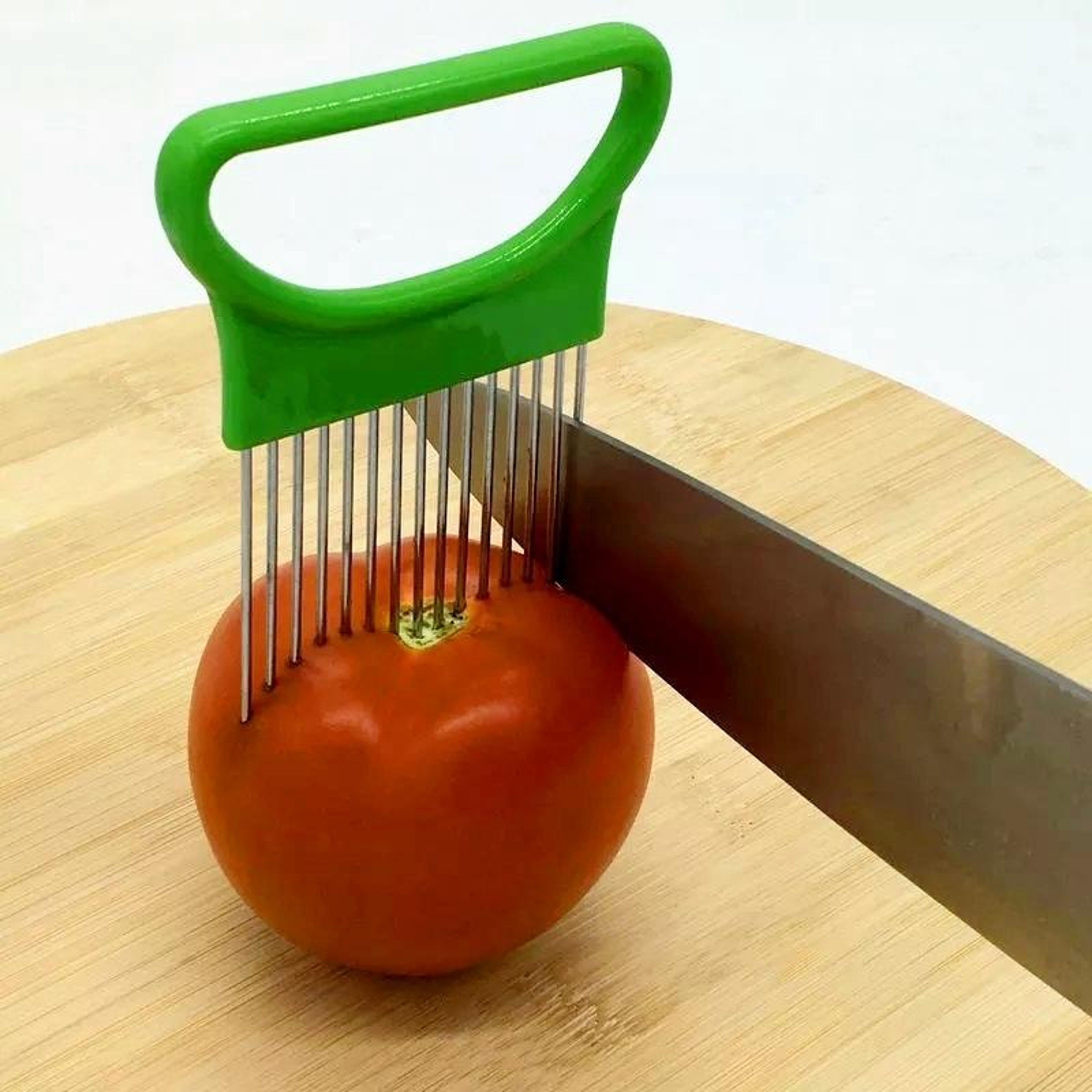 Stainless Steel Onion Cutter Holder For Safe And Easy Slicing 0