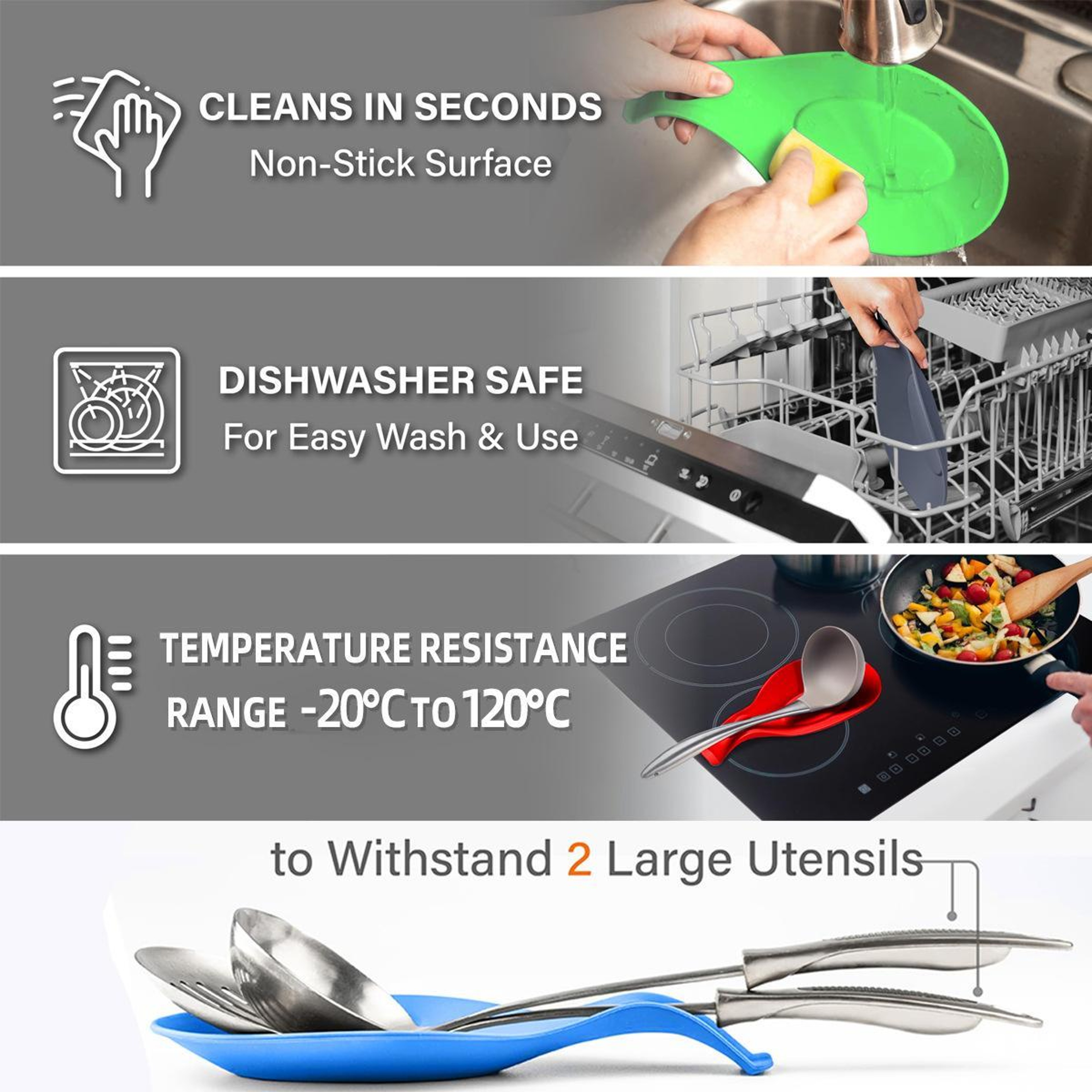 Food Grade Kitchen Spatula Mat Heat Resistant Oil Resistant PP Mat 3