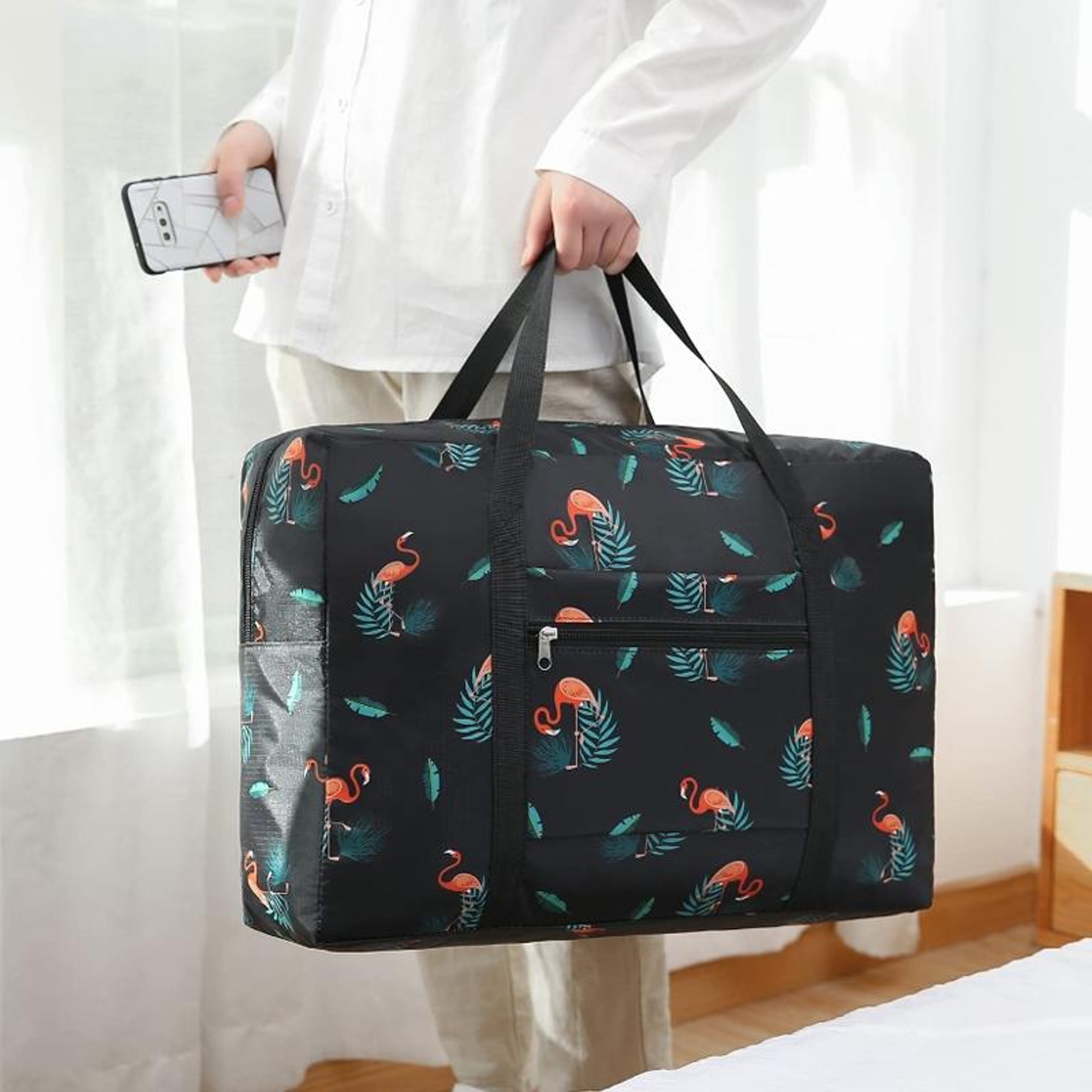 Foldable Travel Storage Bag with Waterproof Fabric and Luggage Sleeve – view 6