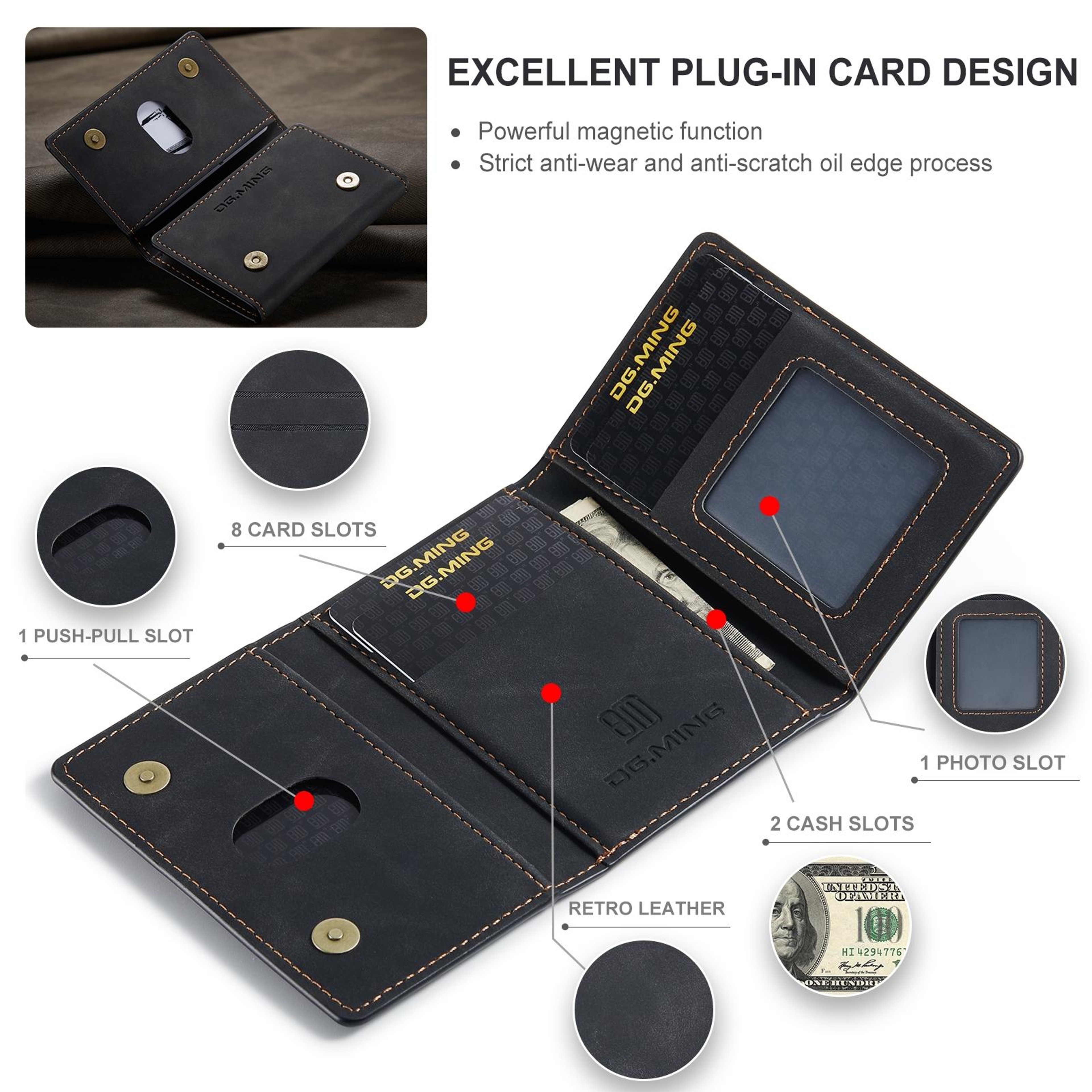 Leather Card Holder Bag with Multiple Card Slots – view 6
