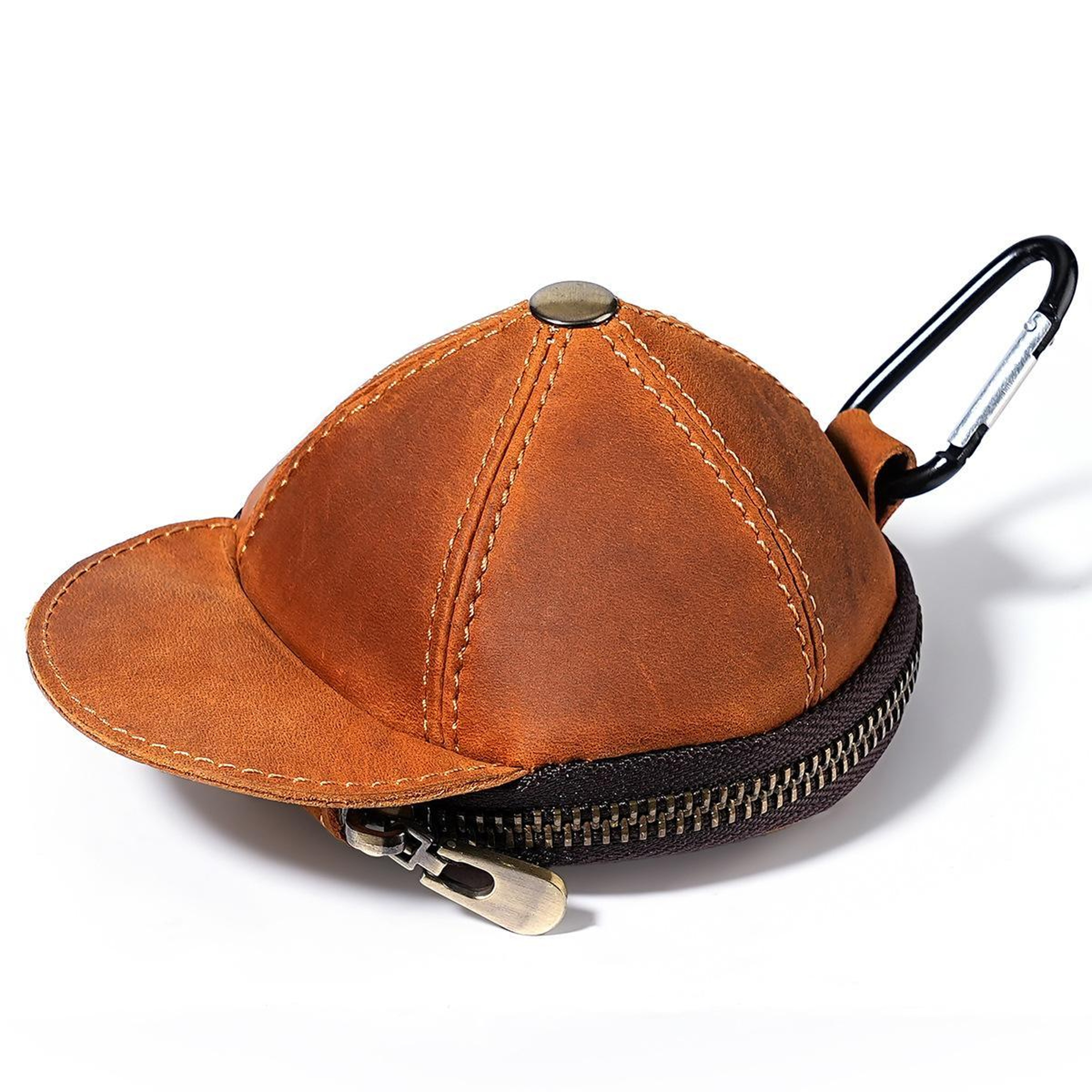 Genuine Leather Vintage Cap Style Coin Purse and Small Wallet – view 1