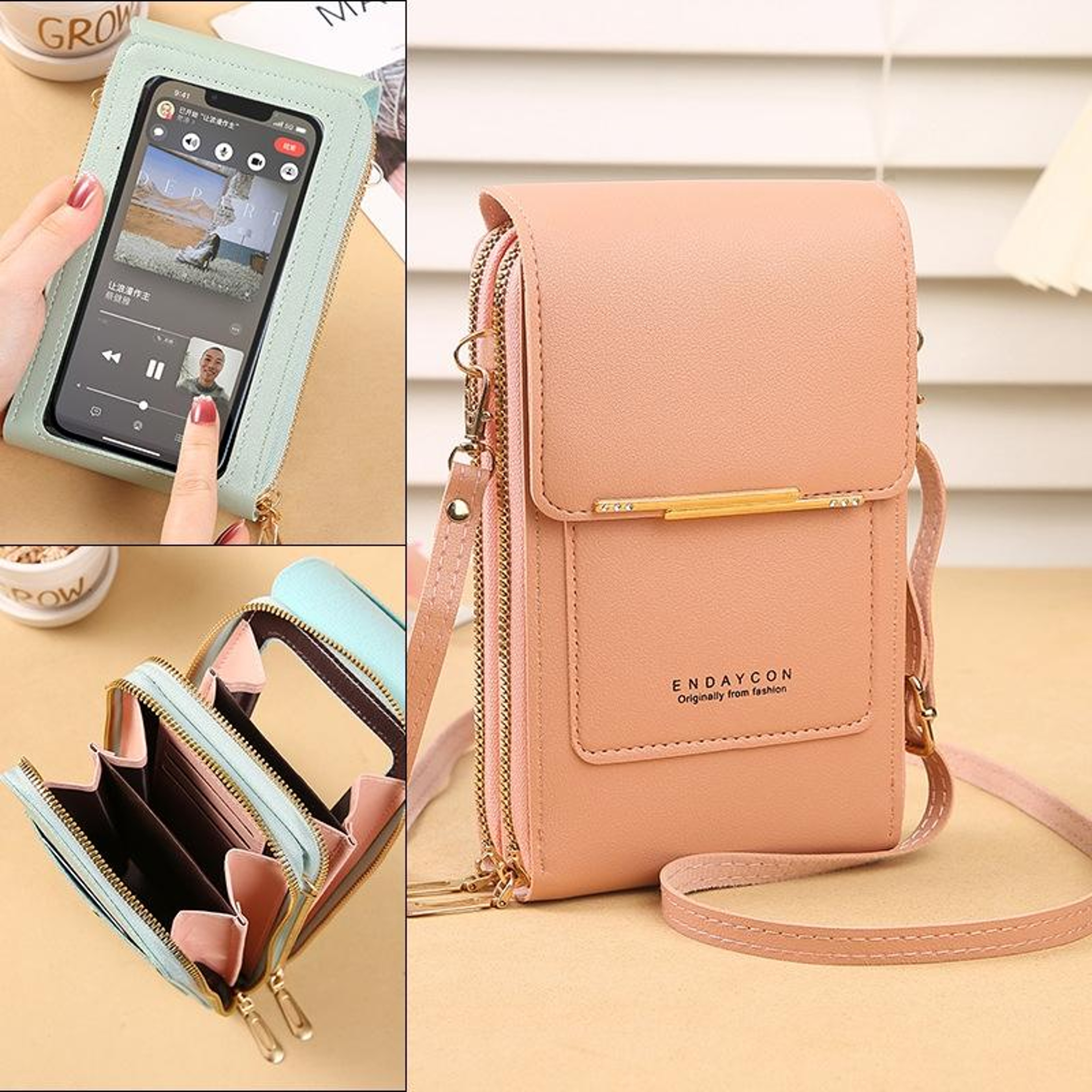 Touch Screen Crossbody Phone Bag with Zipper Coin Purse – view 9
