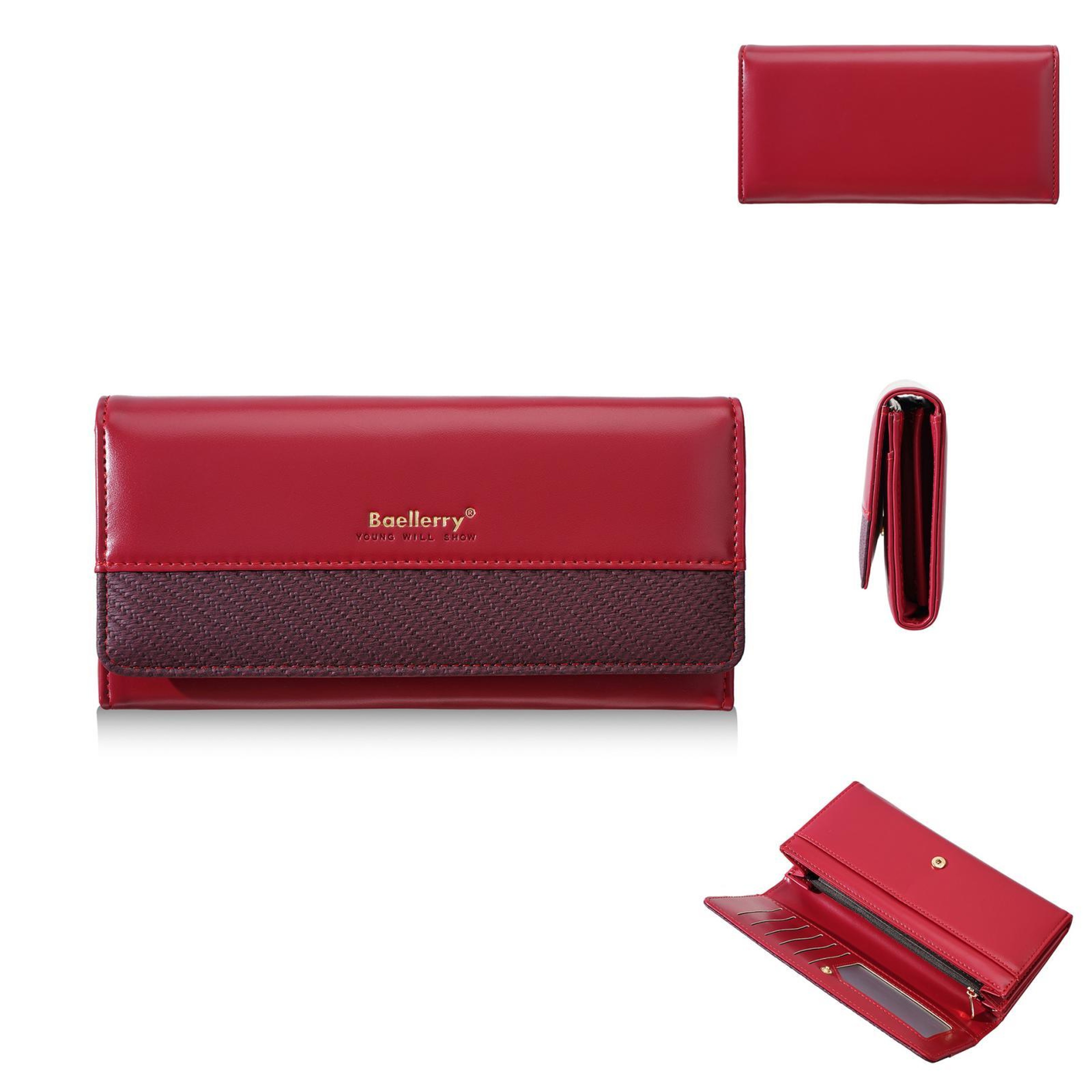Womens Long PU Leather Wallet with Zippered Coin Pocket and Card Holder – view 12