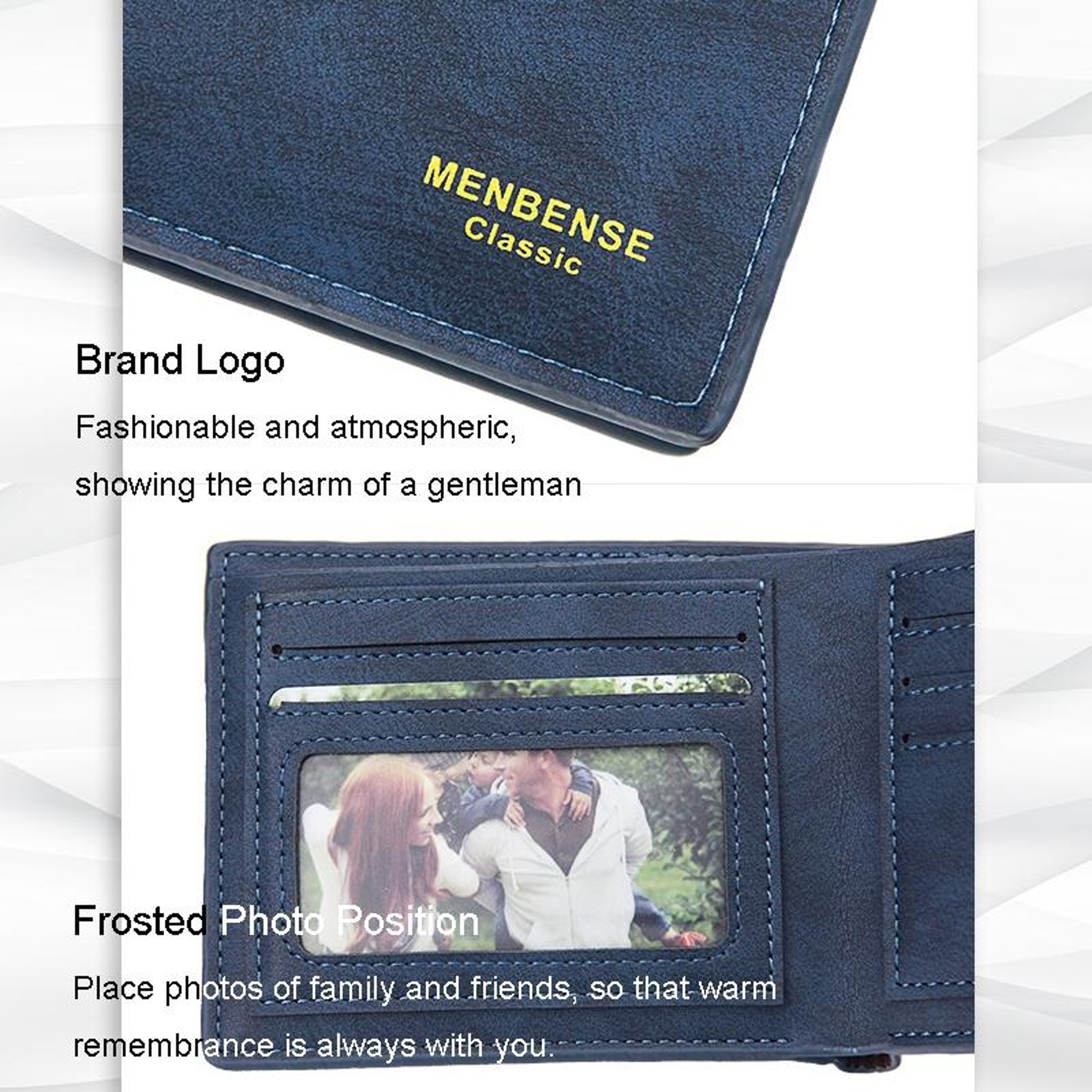 Mens Short Bifold Wallet with Multiple Card Slots and Zipper Coin Pocket – view 4