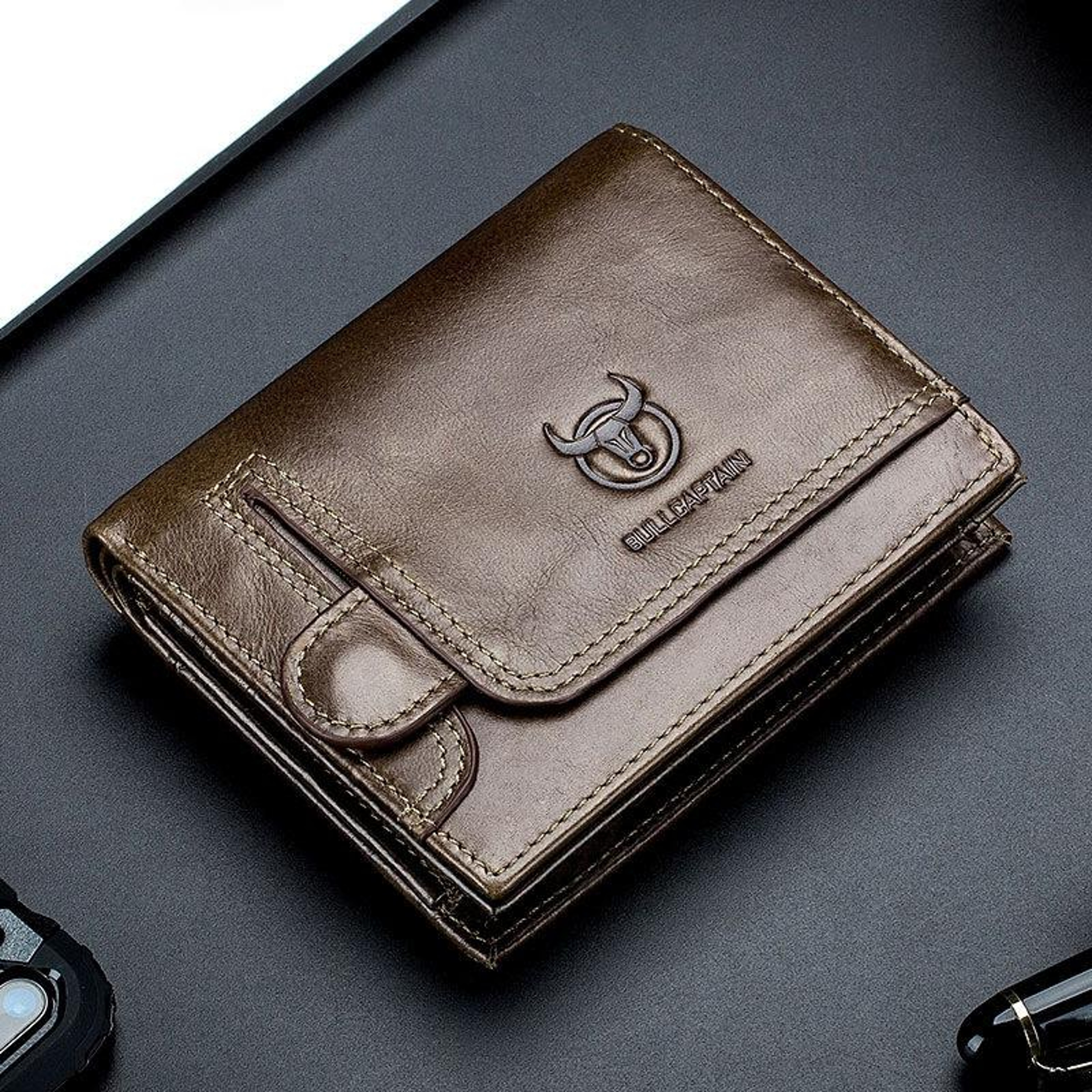 RFID Blocking Genuine Cowhide Leather Wallet for Men with Coin Pocket – view 9