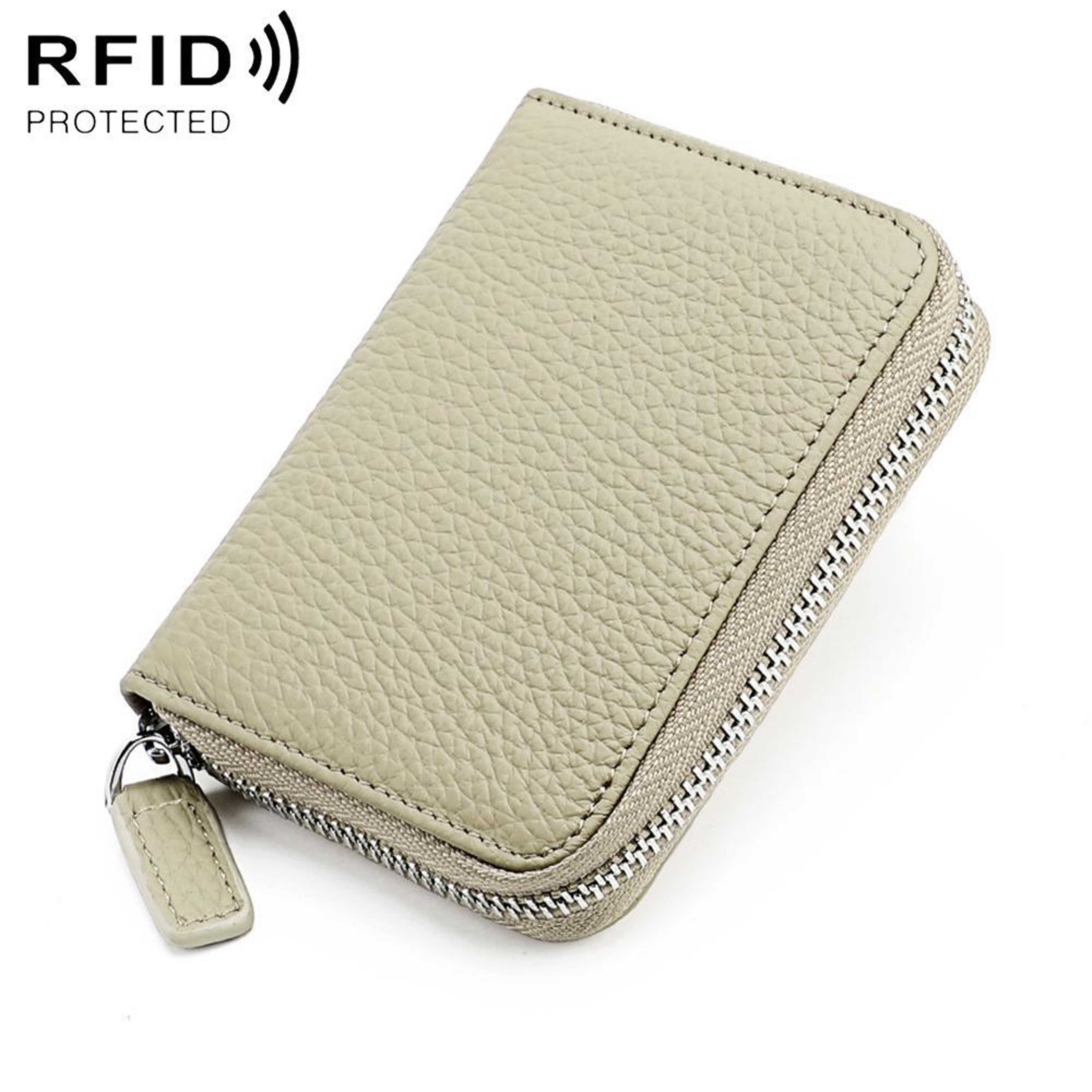 Anti Theft Genuine Leather Coin Purse with Zipper and RFID Blocking – view 20