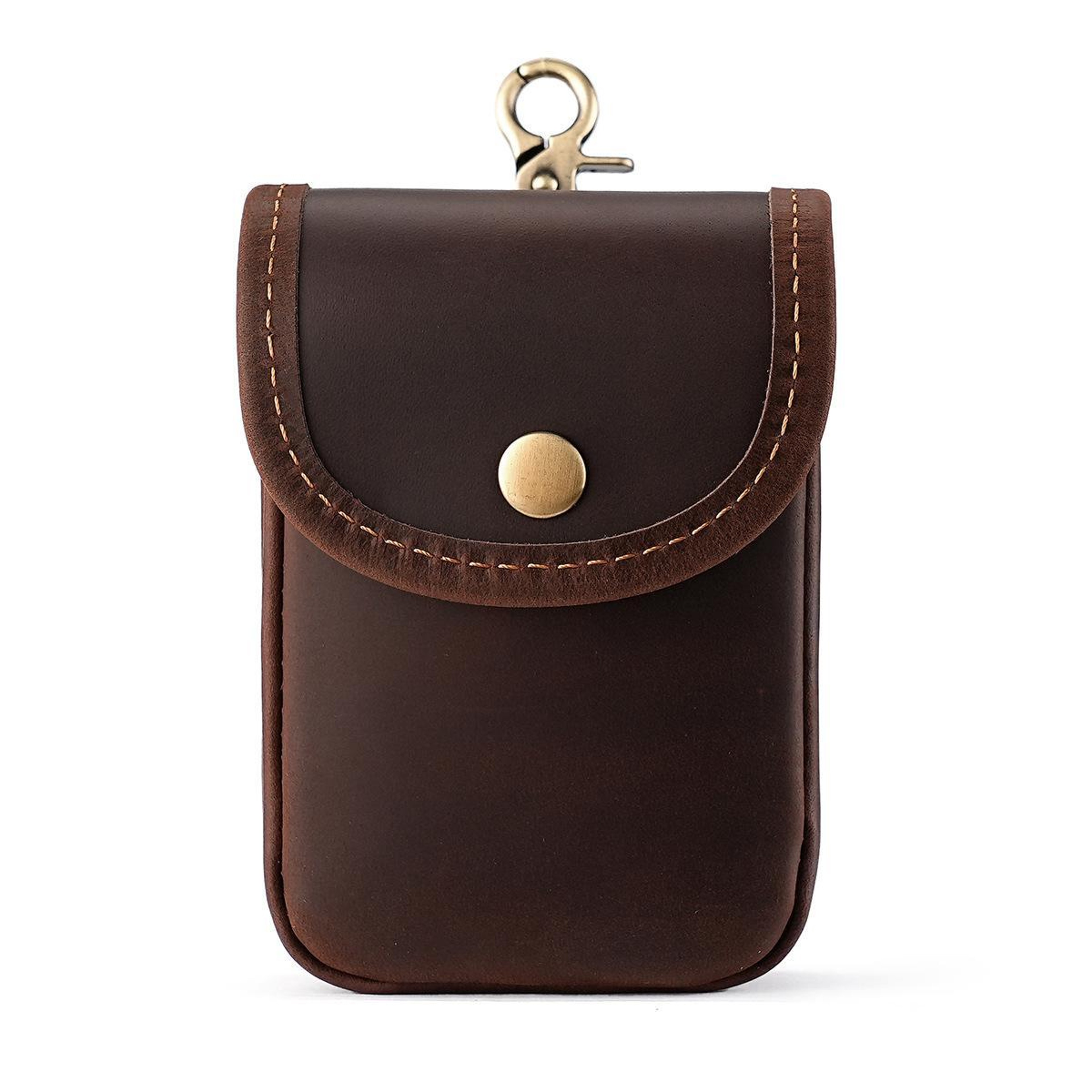 Vintage Leather Waist Bag for Men with Clip On Coin and Key Storage – view 11