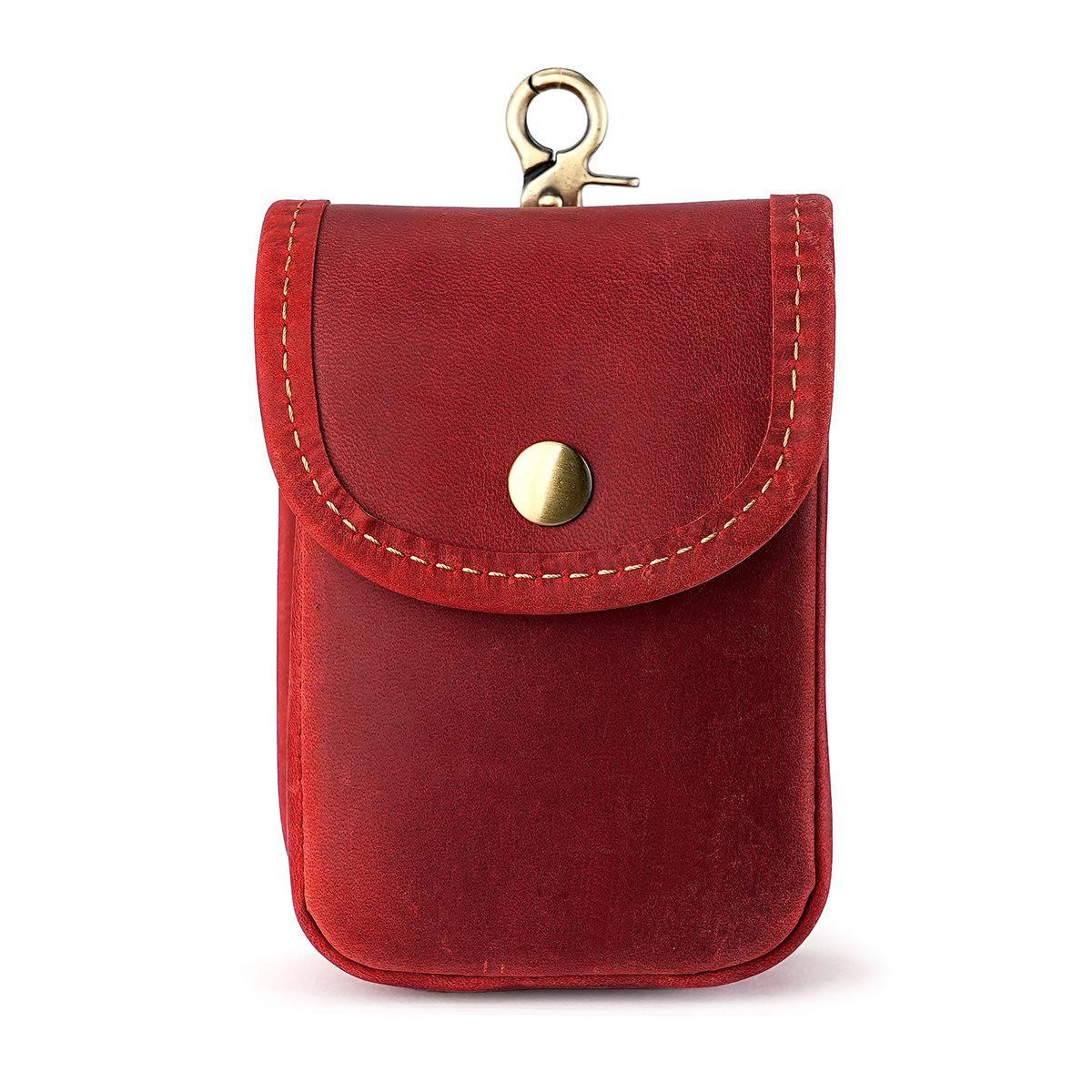 Vintage Leather Waist Bag for Men with Clip On Coin and Key Storage – view 12
