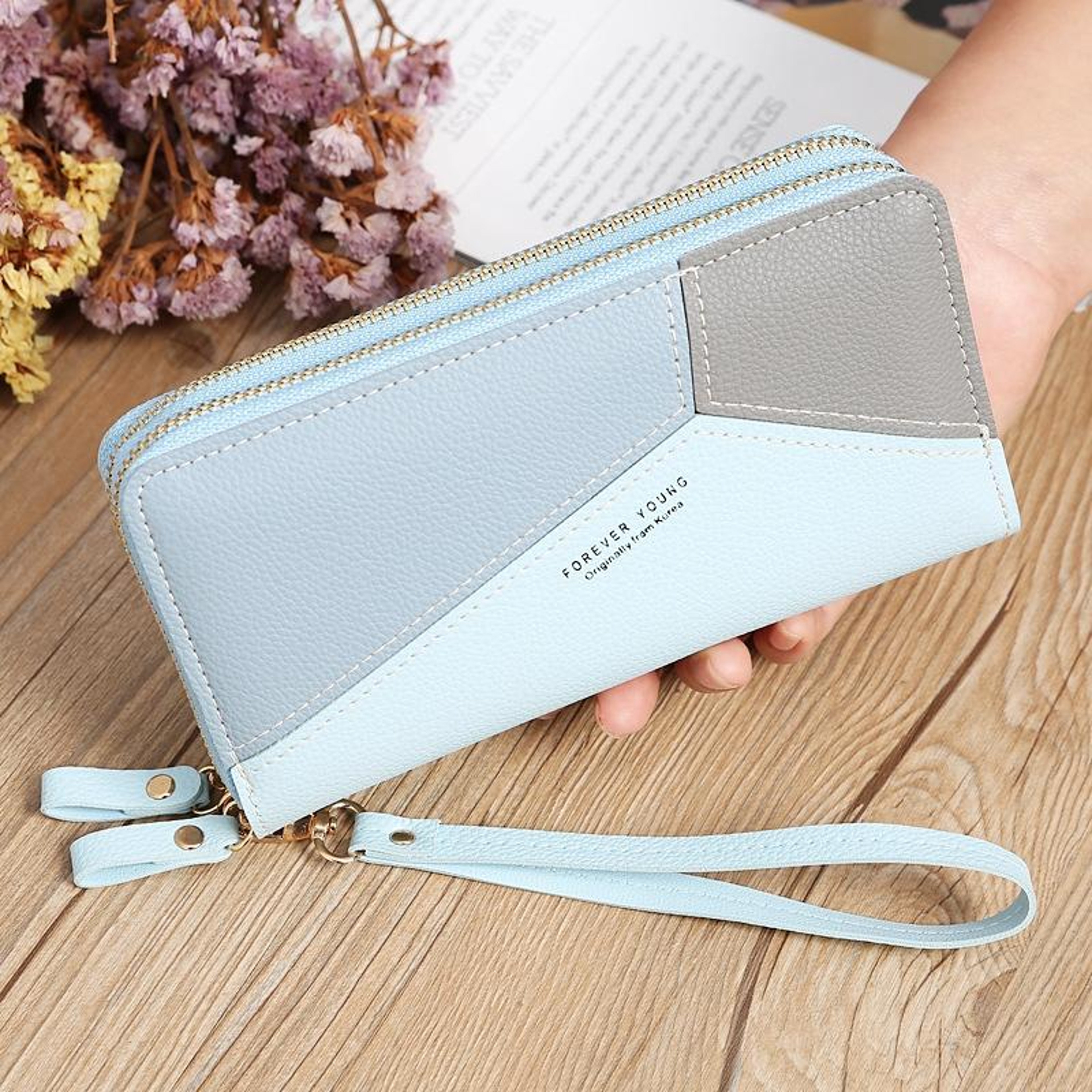 Double Zipper Long Wallet for Women with Phone and Coin Storage – view 11