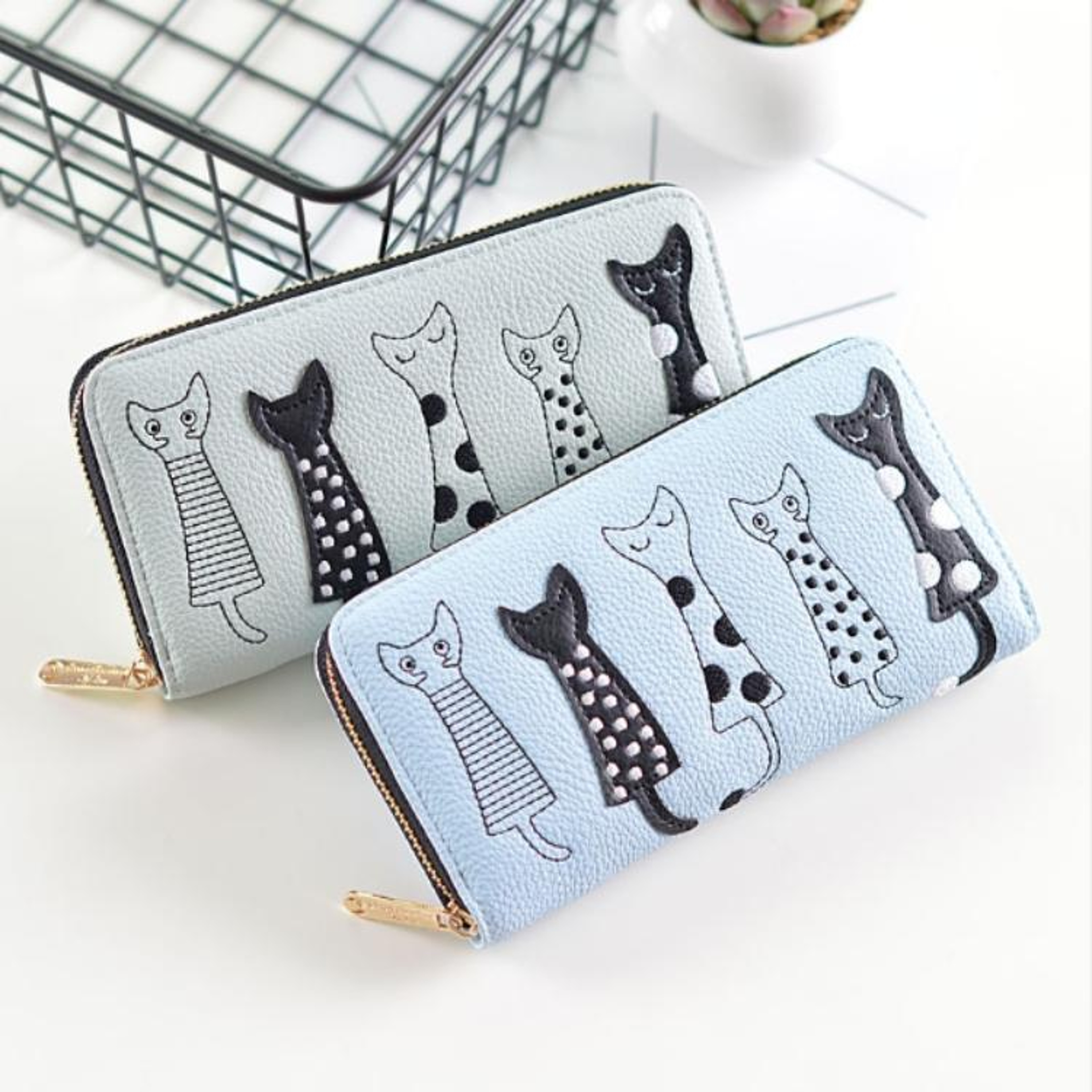 Cat Pattern Coin Purse and PU Leather Womens Wallet – view 4