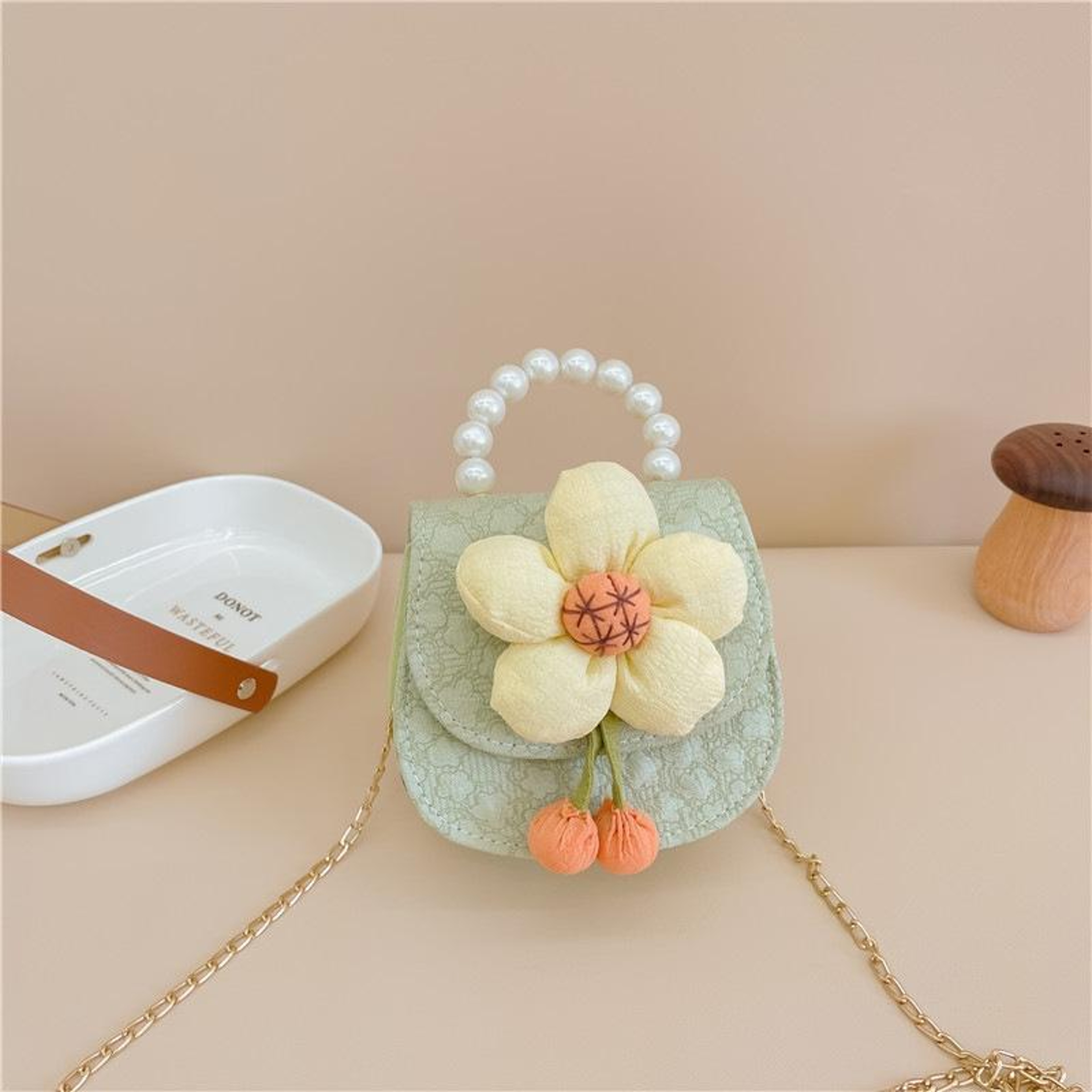 Childrens Flower Pearl Crossbody Handbag for Girls – view 1