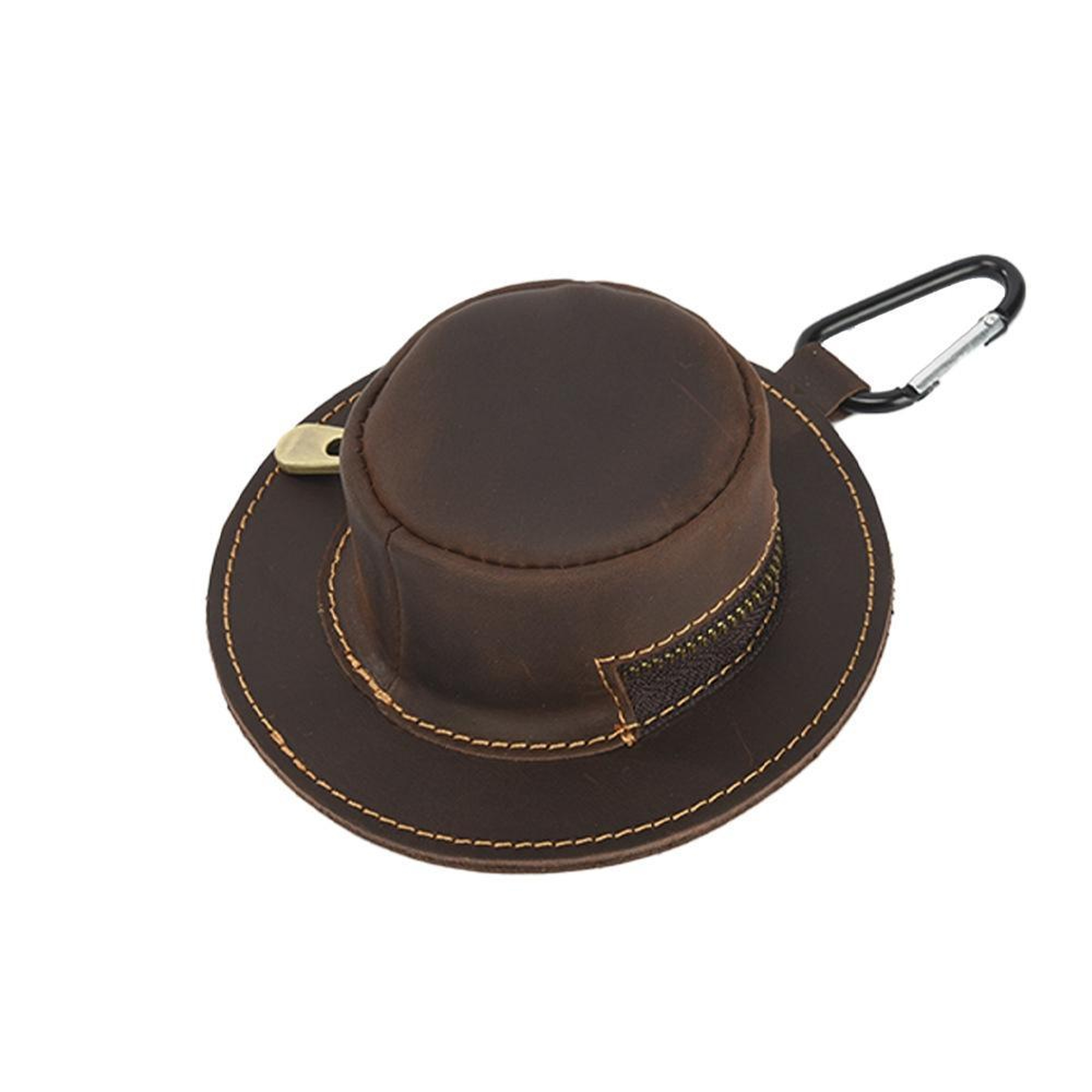 Retro Genuine Leather Top Hat Coin Purse with Zipper and Clip – view 15